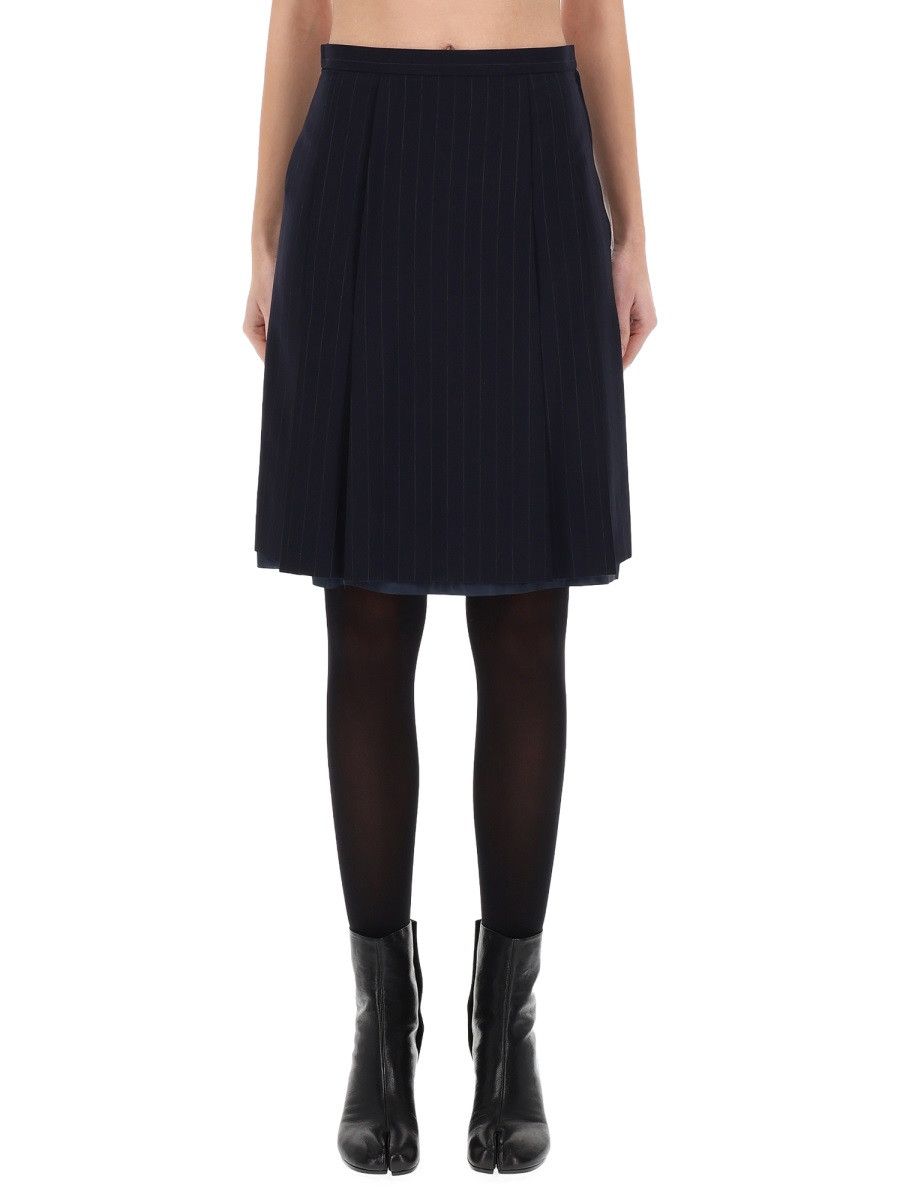 Maison Margiela MAISON MARGIELA WOOL MIDI SKIRT - BLUE (IT 42) Size 42" / US 20 - 1 Thumbnail