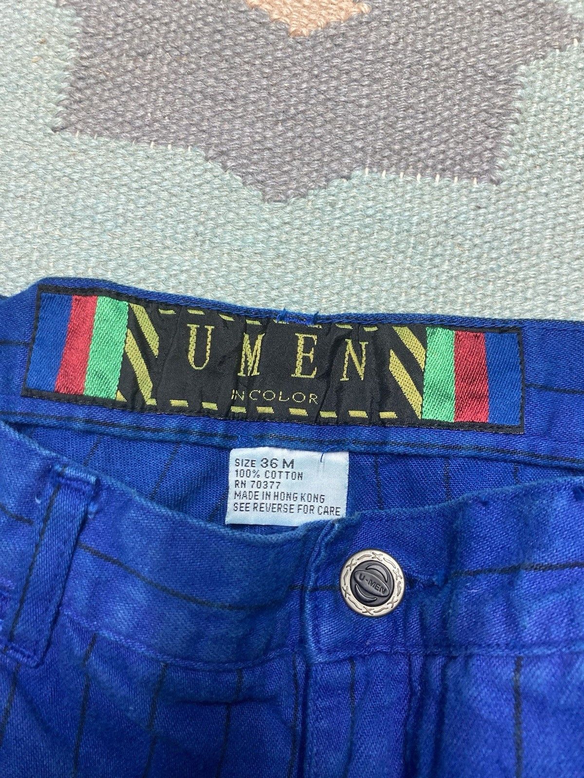 JNCO × Vintage 90s y2k baggy jeans pinstripe hip hop skater tapered 35x30 Size US 35 - 7 Thumbnail
