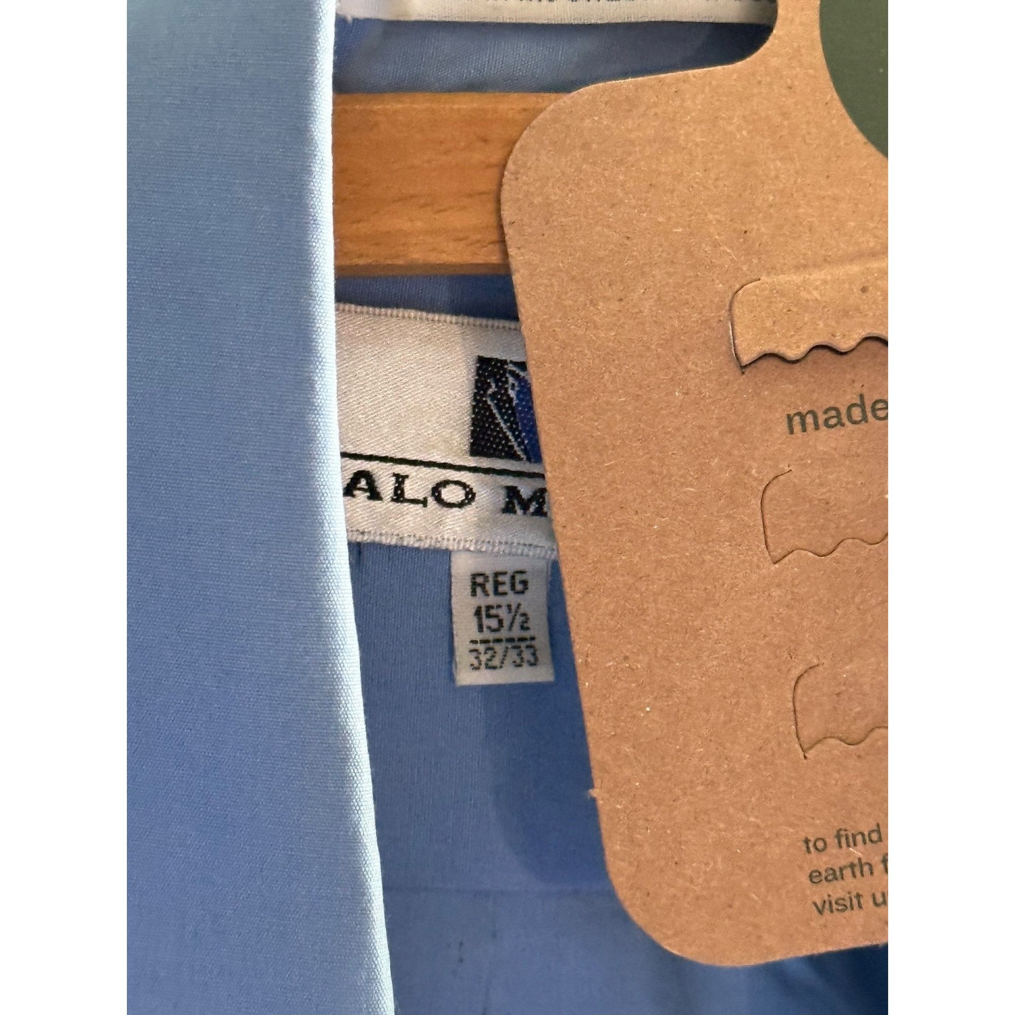Other Italo Mondo Men’s Dress Shirt – Size 15.5 – Light Blue w/ Di Size 38R - 2 Thumbnail