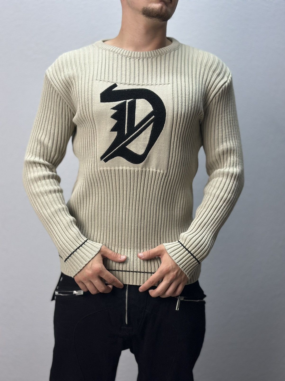 Diesel Vintage Diesel Striped Knit Sweater Distressed Avantgarde Size US M / EU 48-50 / 2 - 1 Thumbnail