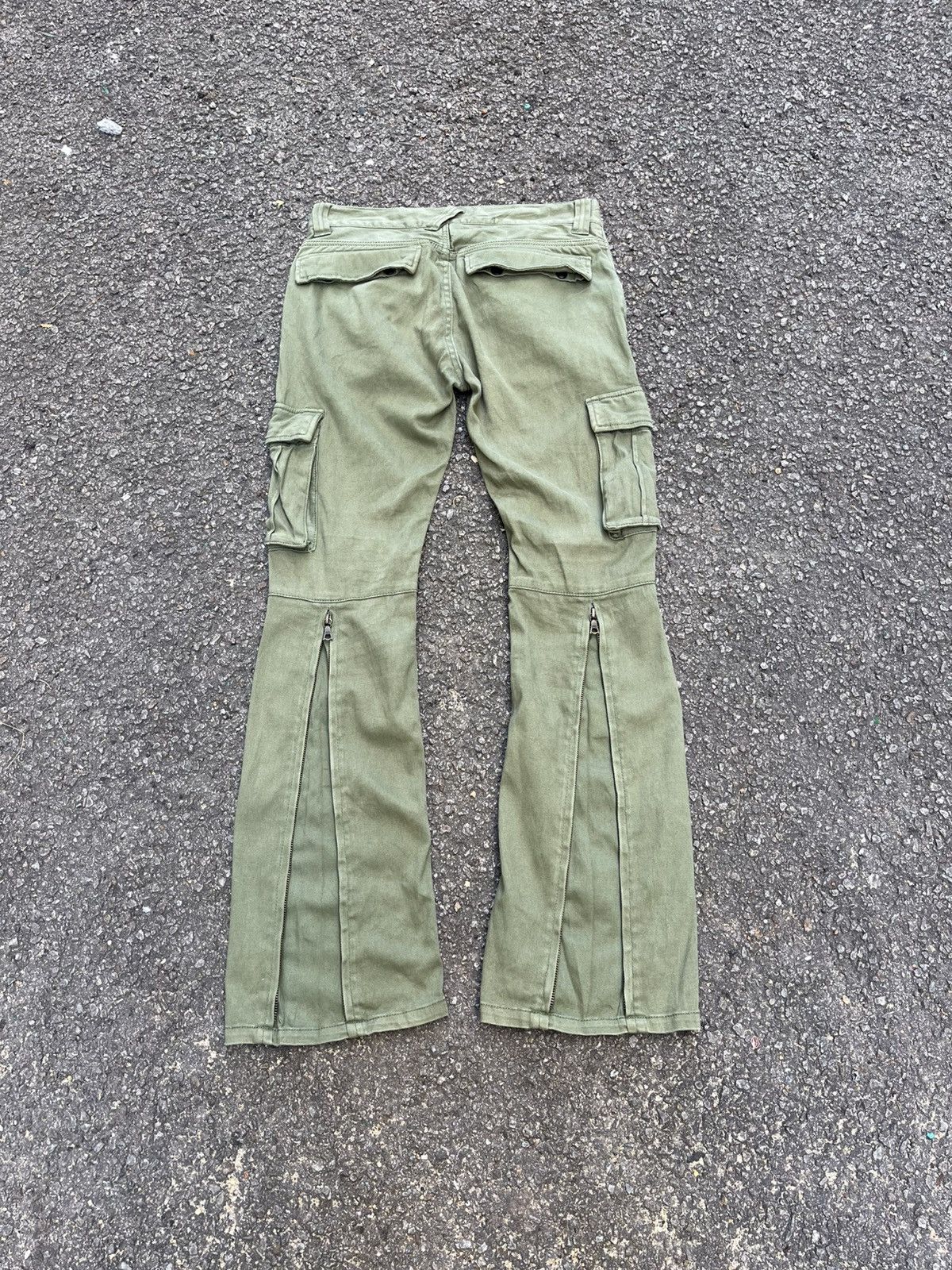 Hysteric Glamour Flared Cargo Green Pants NO ID Japan Multi Pockets Bootcut Size US 29 - 11 Thumbnail