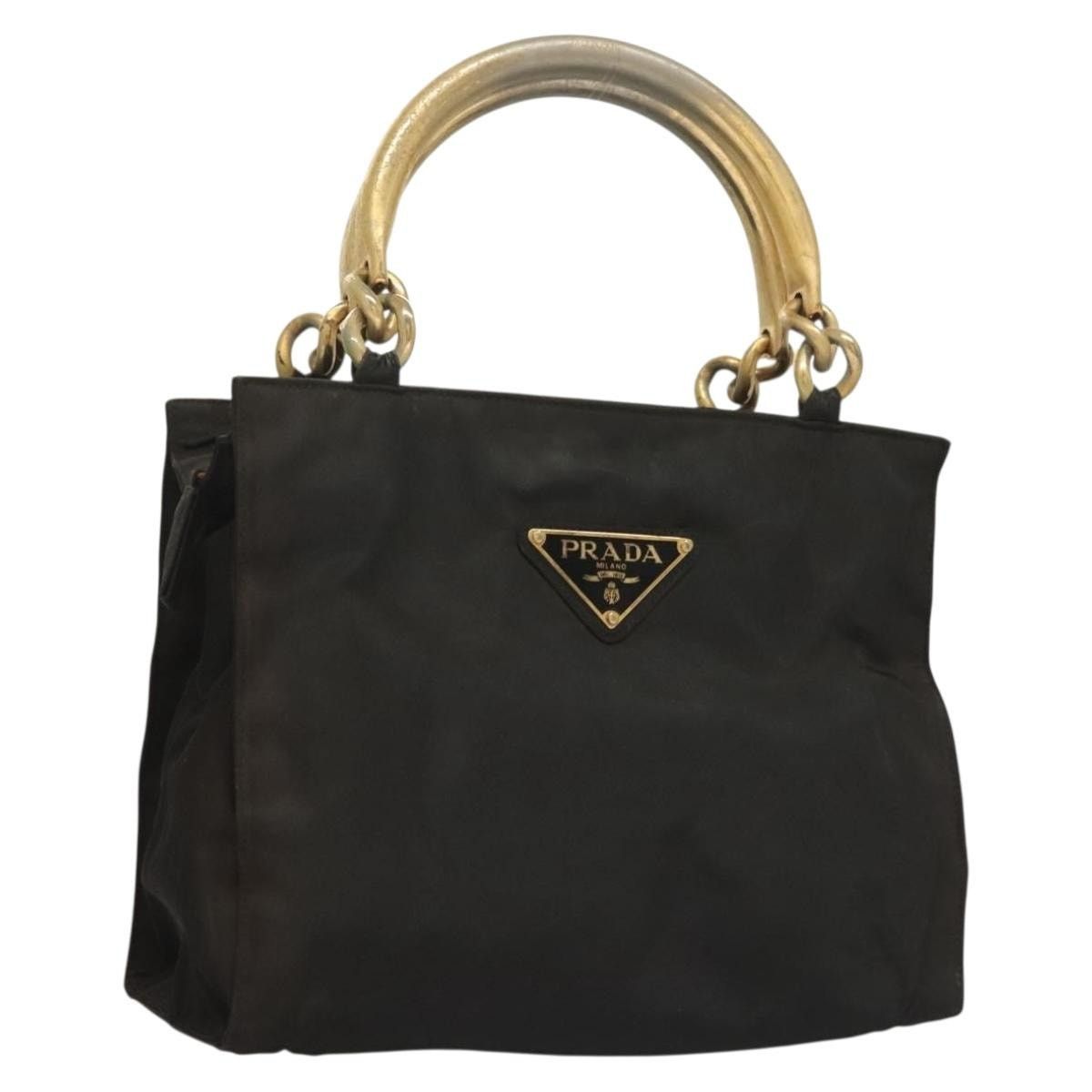 Prada PRADA Hand Bag Nylon Black Gold Size ONE SIZE - 1 Thumbnail