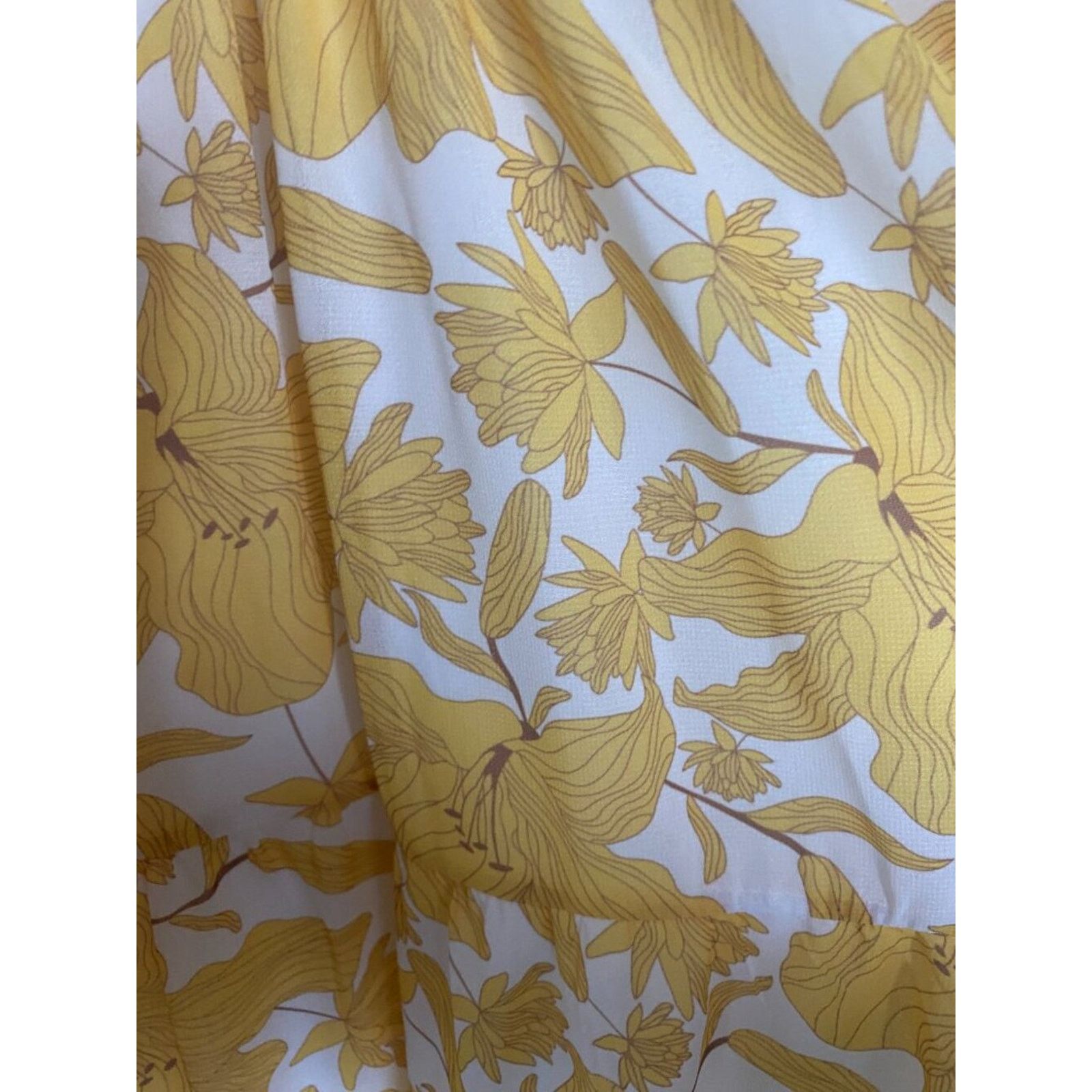 Sam Edelman Sam Edelman Yellow Printed Chiffon Floral Dress Size XS / US 0-2 / IT 36-38 - 4 Thumbnail