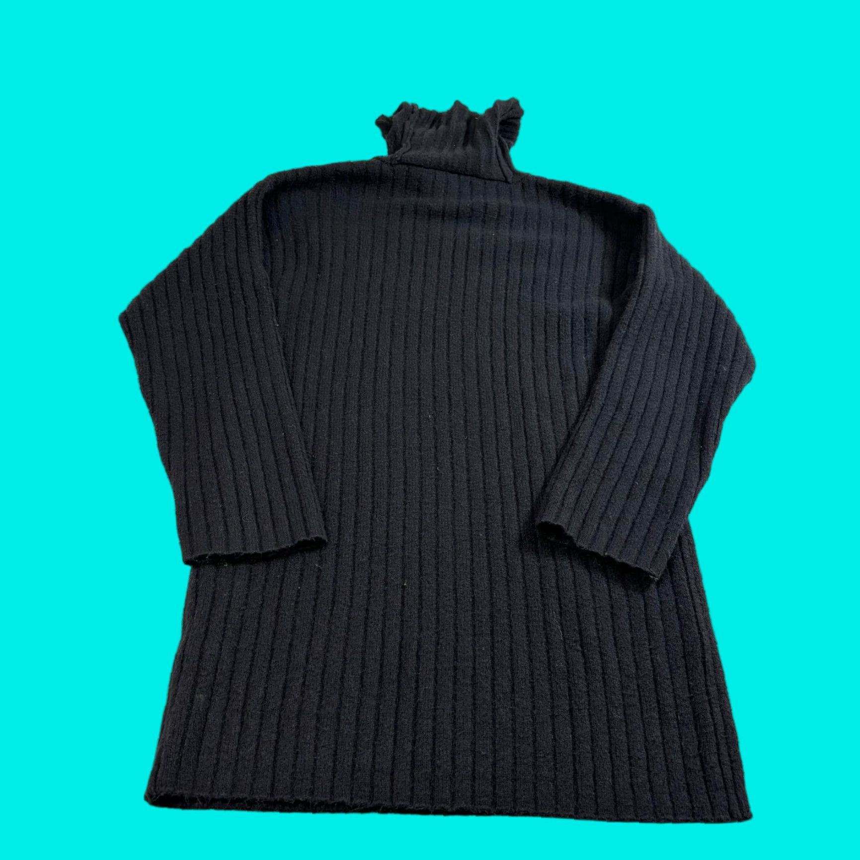 Abercrombie & Fitch Abercrombie & Fitch Dress Womens Medium Black Turtleneck Ribbed Sweater Tunic Size M / US 6-8 / IT 42-44 - 1 Thumbnail