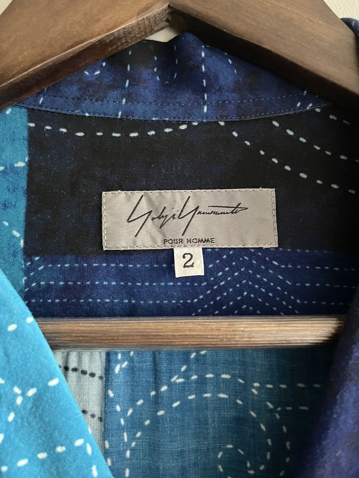 Yohji Yamamoto Yohji Yamamoto printed blue long shirt Size US M / EU 48-50 / 2 - 8 Thumbnail