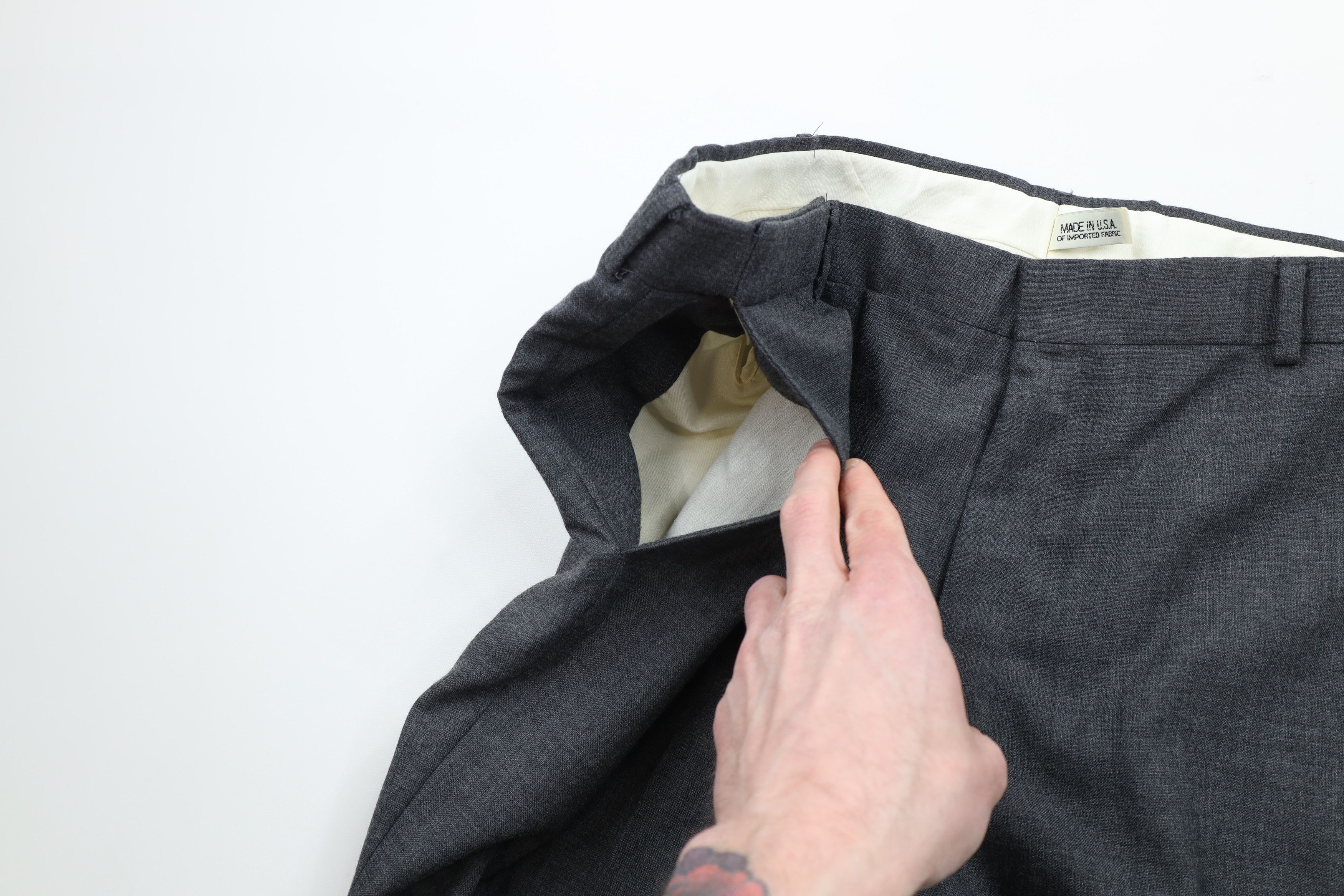 Vintage Vintage 90s Streetwear Wide Leg Chino Pants Heather Gray USA Size US 38 / EU 54 - 7 Thumbnail