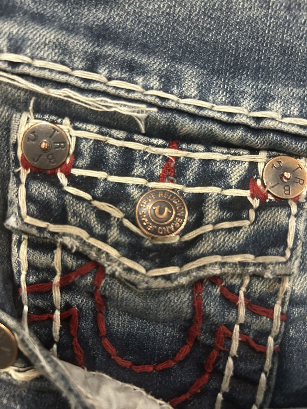 True Religion ☑️ Billy Super T Bootcut Blue Jeans ☑️ Size US 38 / EU 54 - 11 Thumbnail