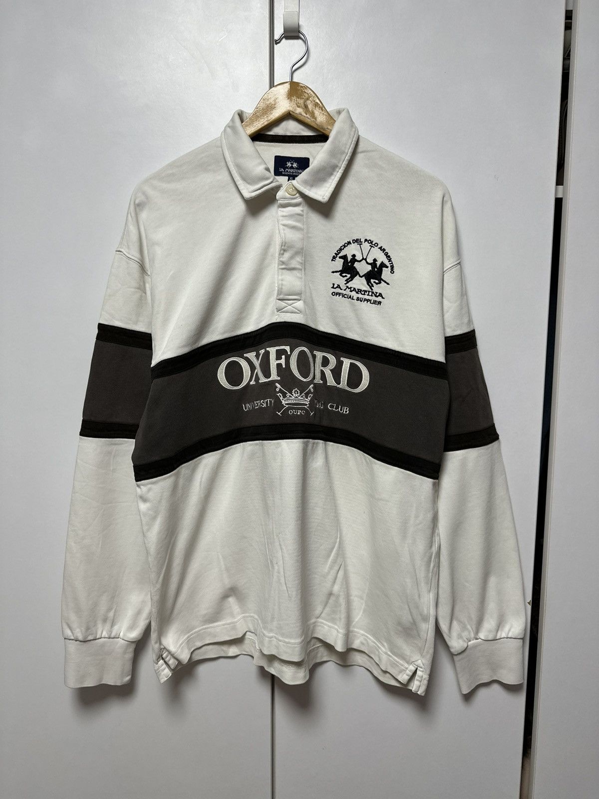 La Martina La Martina Oxford Luxury Rugby Polo Long Sleeve Vintage RARE Size US XL / EU 56 / 4 - 1 Thumbnail