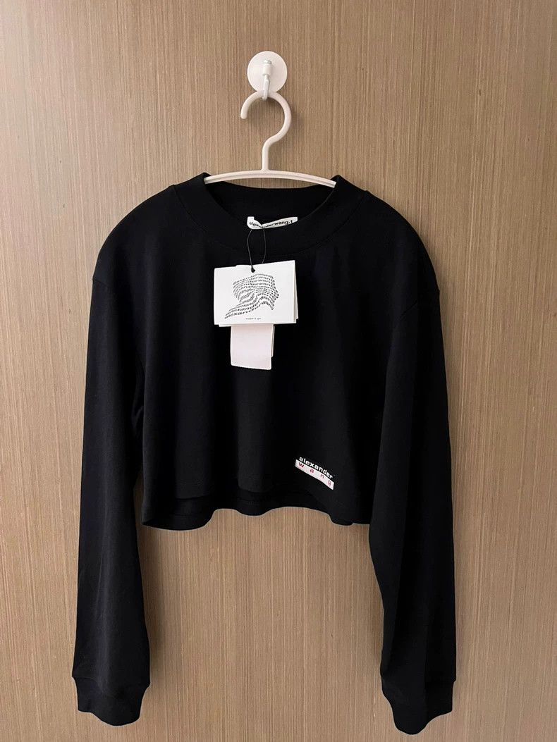 Alexander Wang ALEXANDER WANG Cropped Long-Sleeve Top - dmc Size US S / EU 44-46 / 1 - 1 Thumbnail
