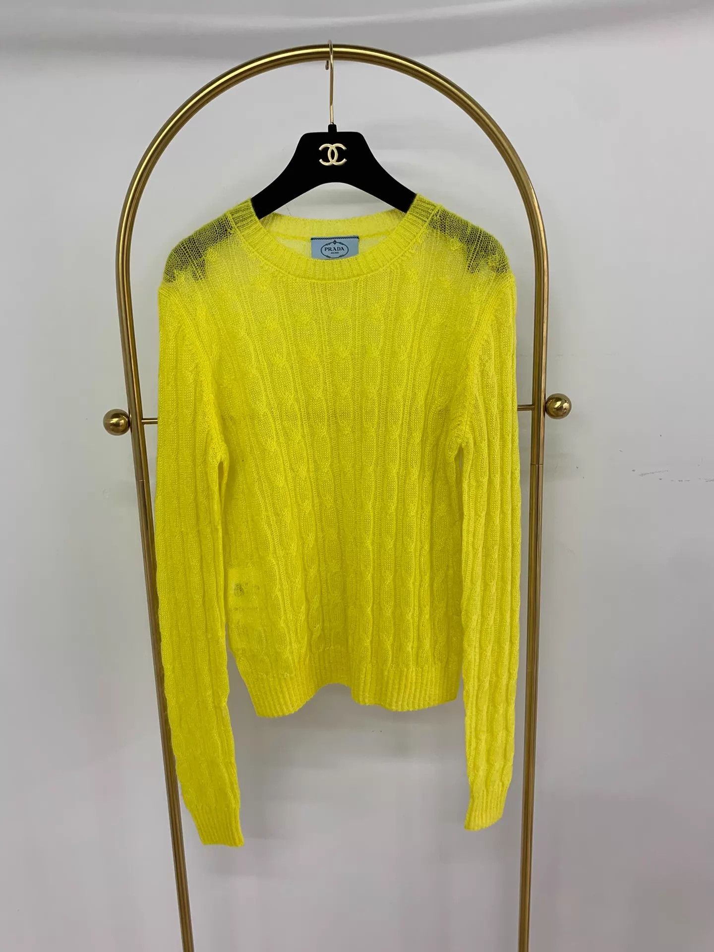 Prada Prada Yellow Knit Top Size 40 Near New Size S / US 4 / IT 40 - 1 Thumbnail