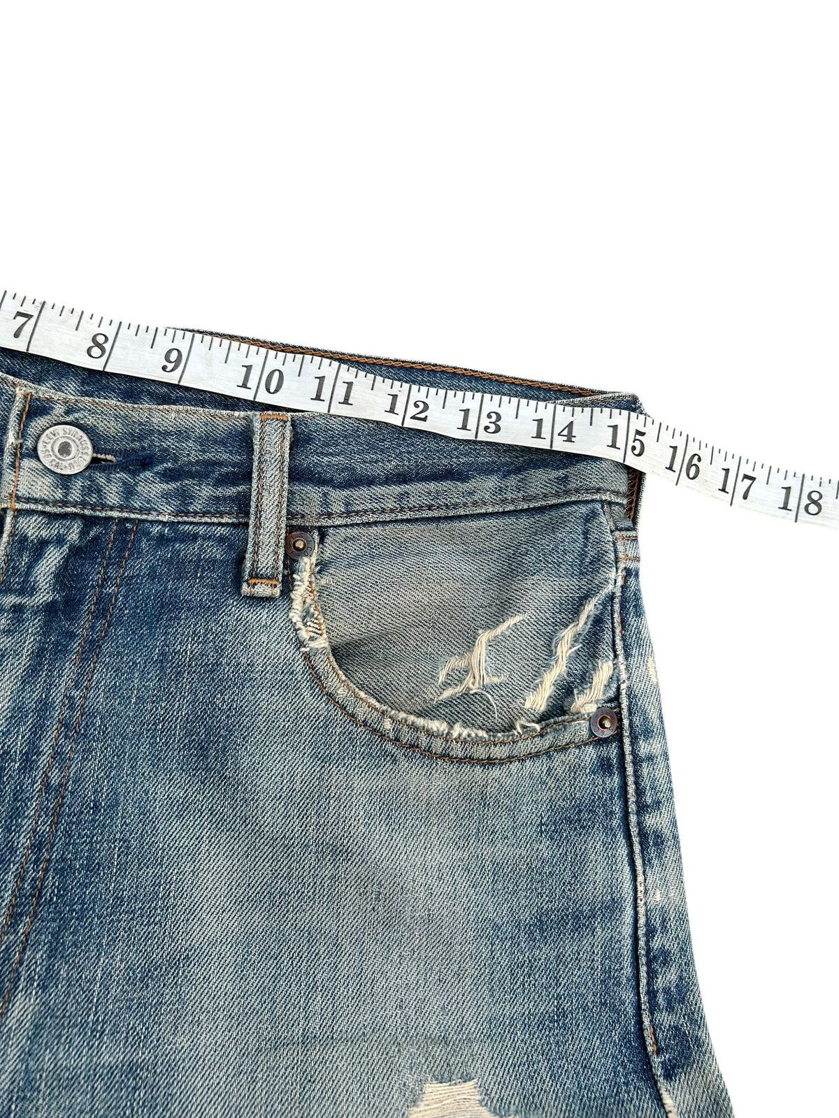 Kapital Thrashed Vintage Levis big E Selvedge Denim Jeans Size US 30 / EU 46 - 20 Thumbnail