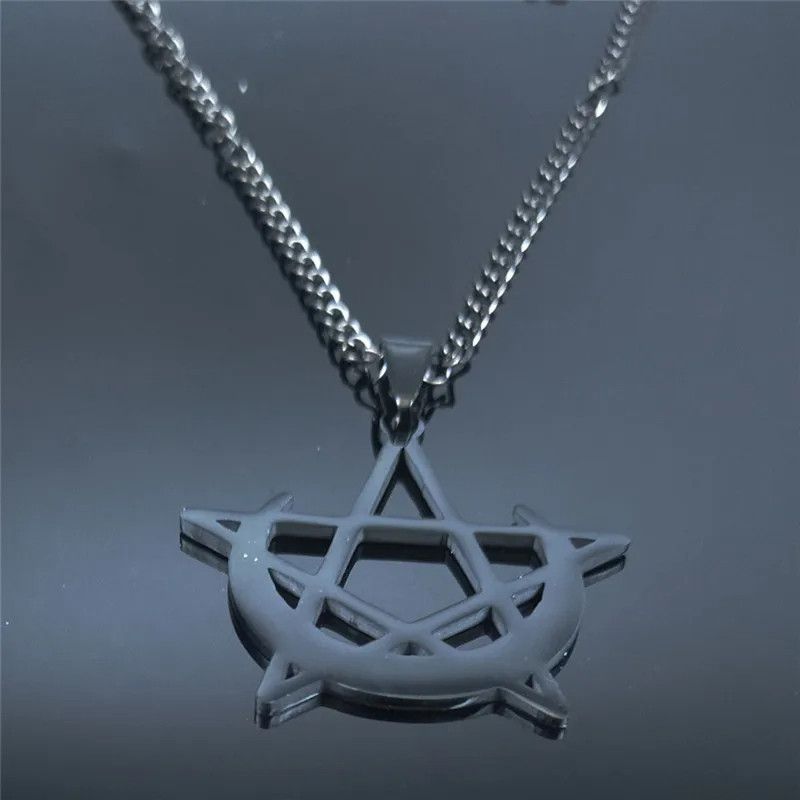 Jewelry Gothic Moon and Pentagram Pendant Charms Necklace Emblem Size ONE SIZE - 4 Thumbnail
