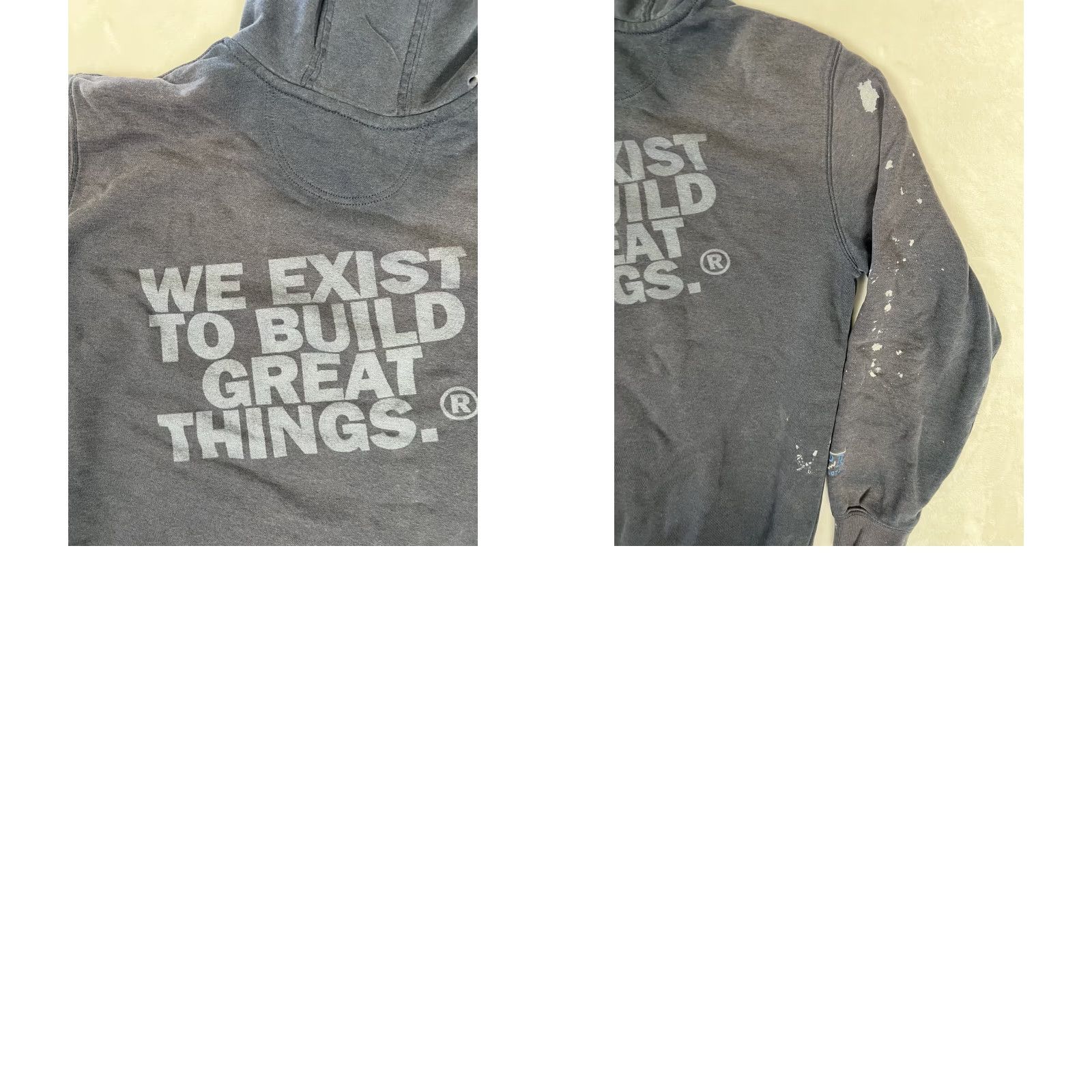 Carhartt VINTAGE Carhartt Hoodie Sweatshirt Mens XL Blue "We Exist To Build" Sun Faded Caveat: sun faded and stains throughout Size US XL / EU 56 / 4 - 9 Thumbnail