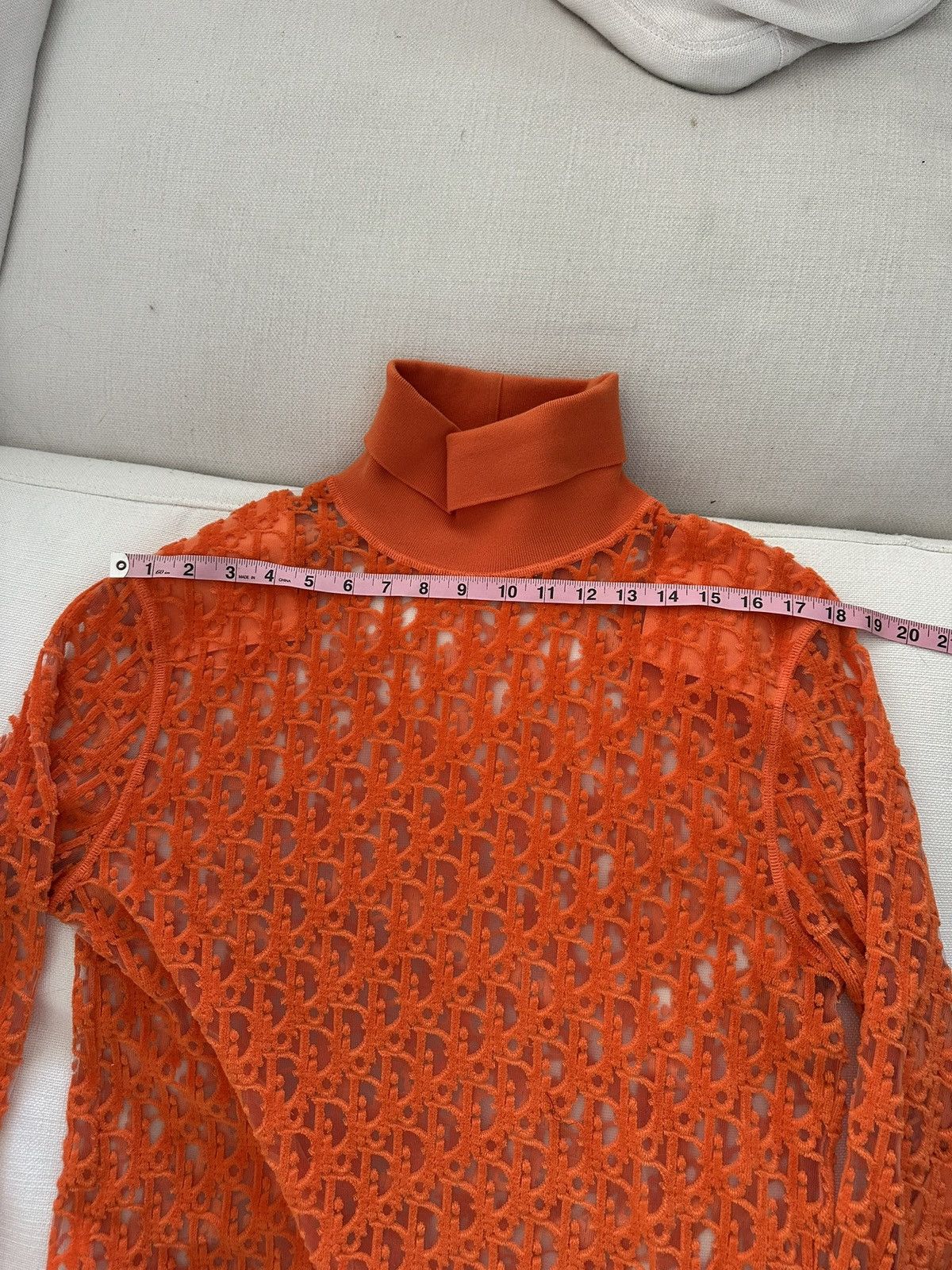 Dior Dior Men Sheer Oblique Jacquard Sheer Turtleneck Size US L / EU 52-54 / 3 - 9 Thumbnail