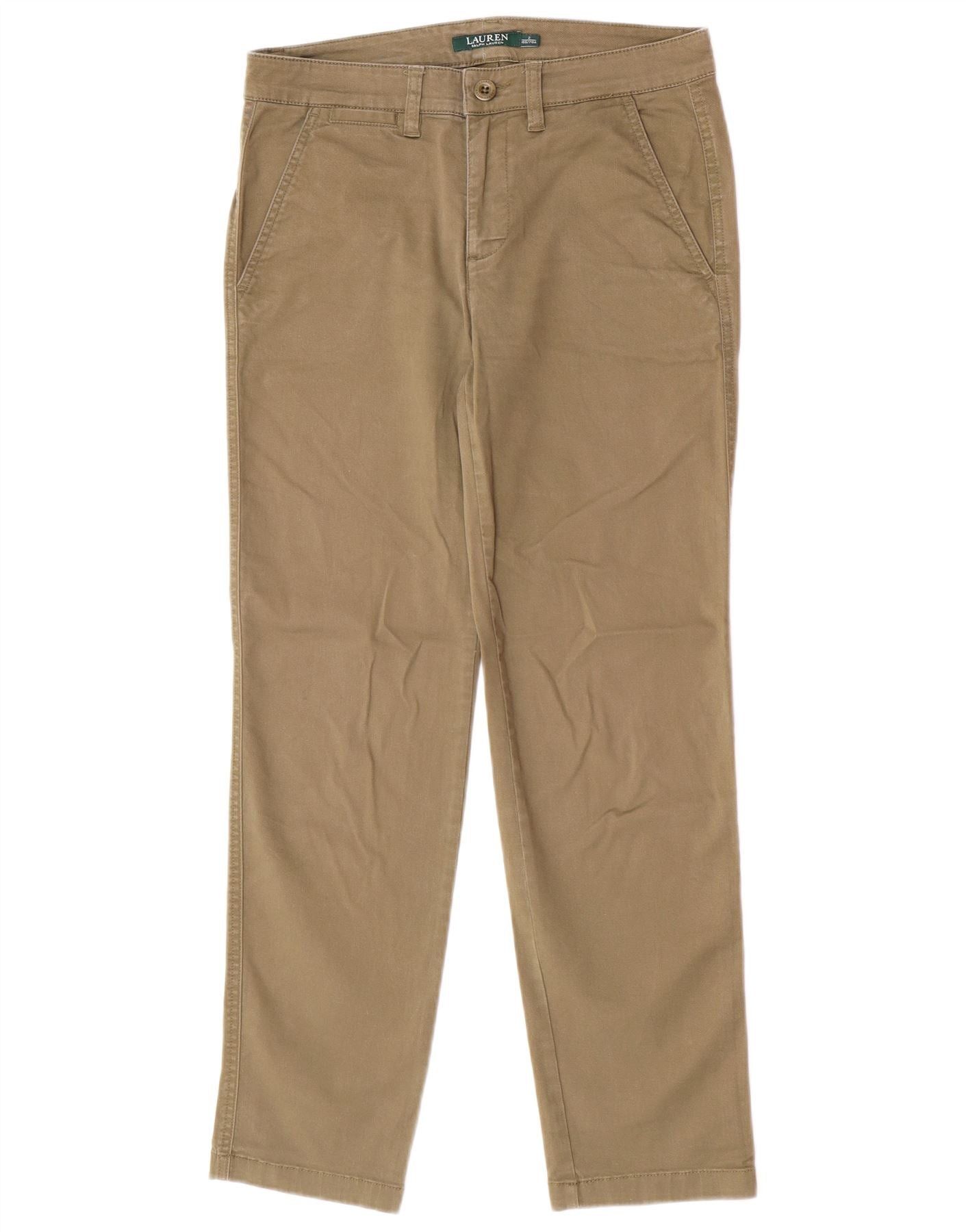 Ralph Lauren Womens Straight Chino Trousers W30 L27 Beige Cotton Size 24" / US 00 / IT 34 - 1 Thumbnail