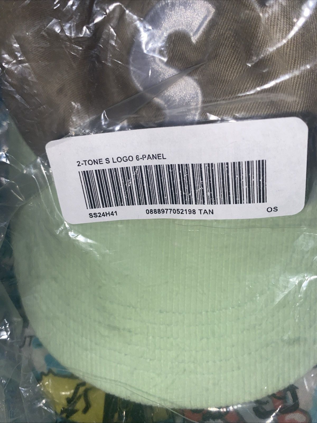 Supreme Supreme 2 Tone S Logo 6-Panel Hat Tan Lime Green SS24 Size ONE SIZE - 4 Thumbnail