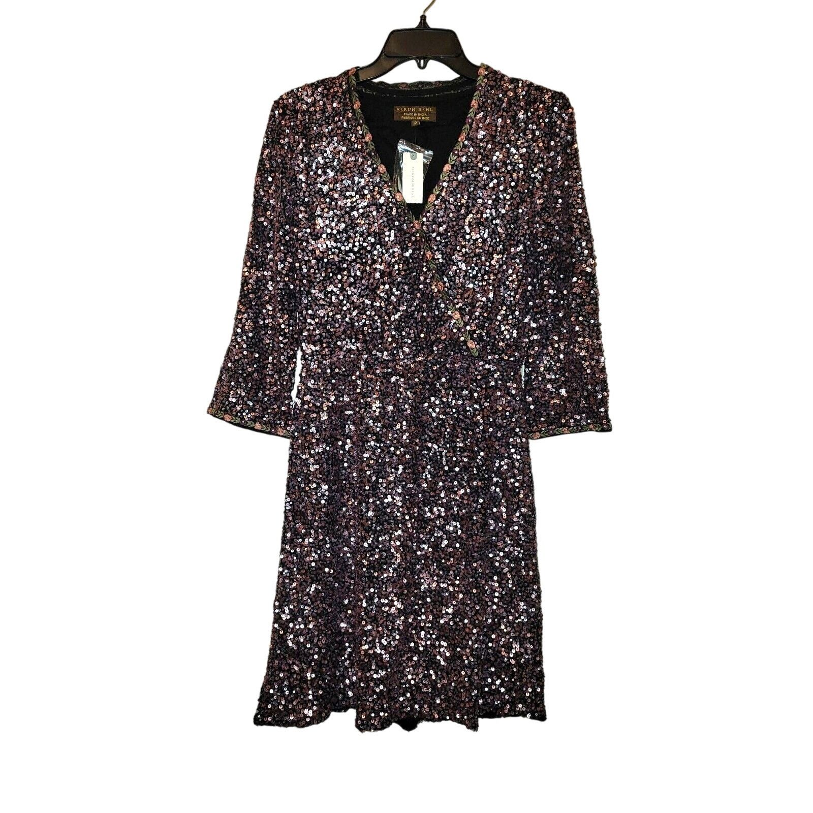 Anthropologie New Varun Bahl Sequined Wrap Mini Dress $348 Size 2 Size XS / US 0-2 / IT 36-38 - 4 Thumbnail