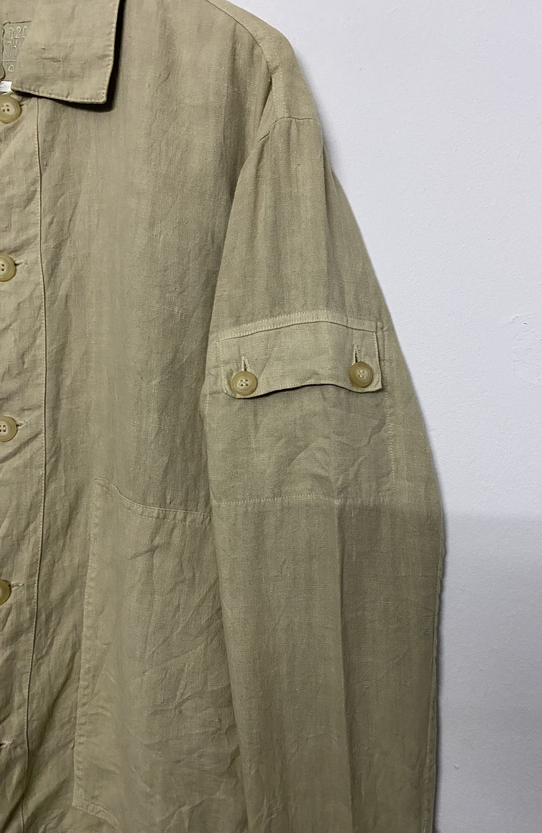120% Lino 120% Lino Linen Canvas Overshirt Minimalist Jacket Size US S / EU 44-46 / 1 - 8 Thumbnail
