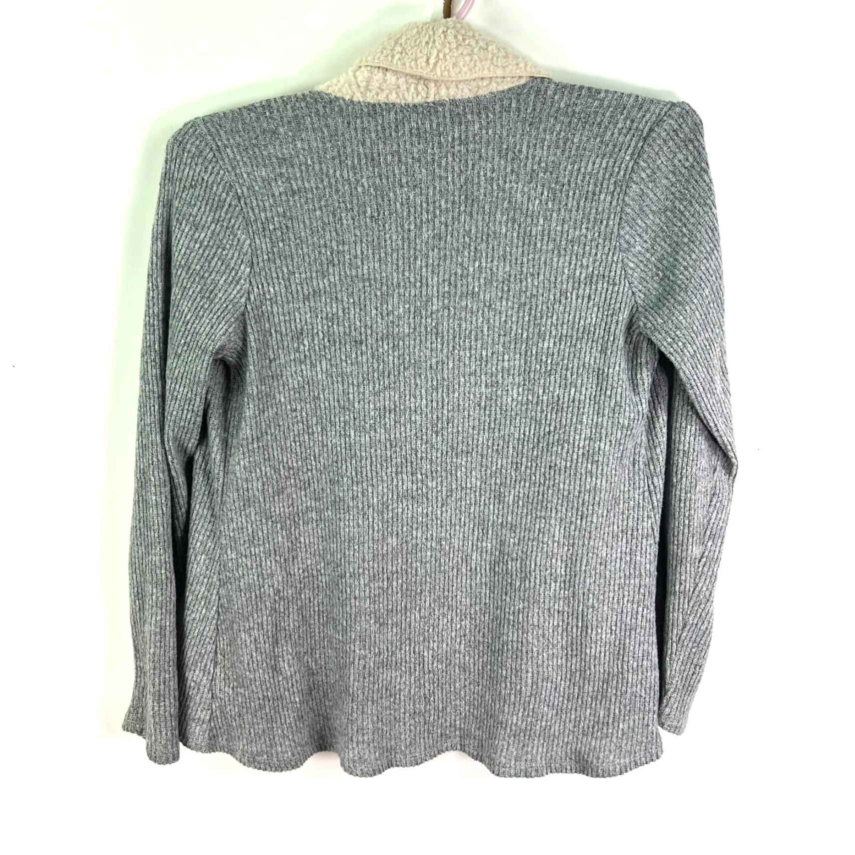 Vintage Maurices Cardigan Size L Gray SHERPA LINED Open Collar Sweater Size L / US 10 / IT 46 - 5 Thumbnail