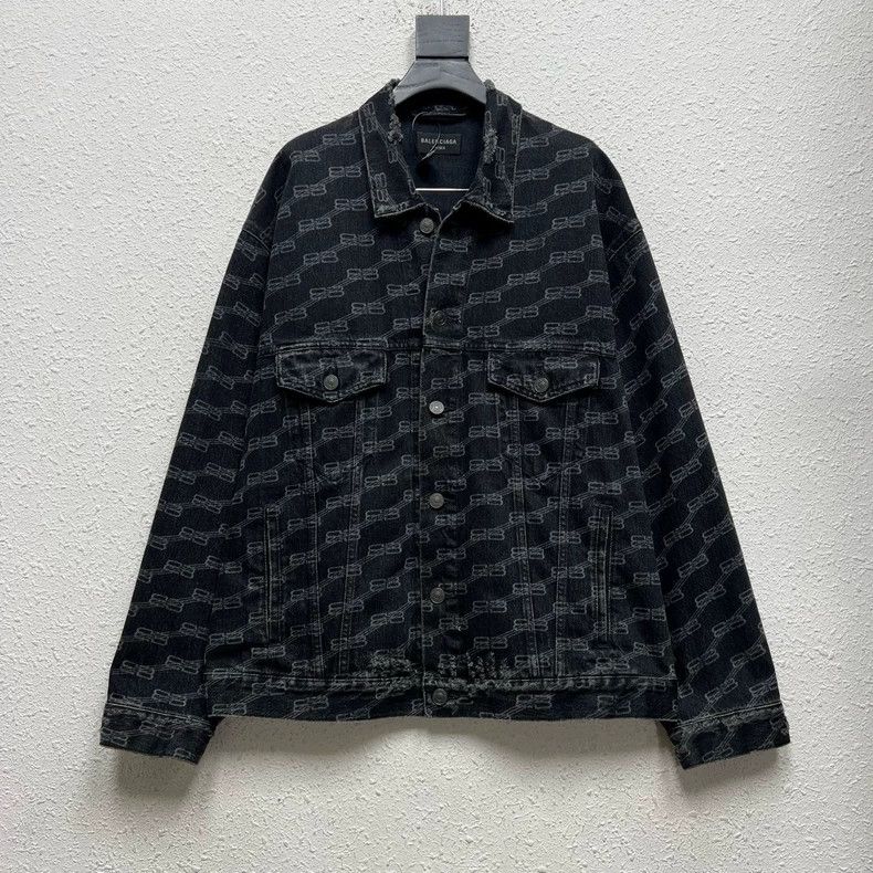 Balenciaga Balenciaga Lock Print Denim Jacket Size US S / EU 44-46 / 1 - 1 Thumbnail