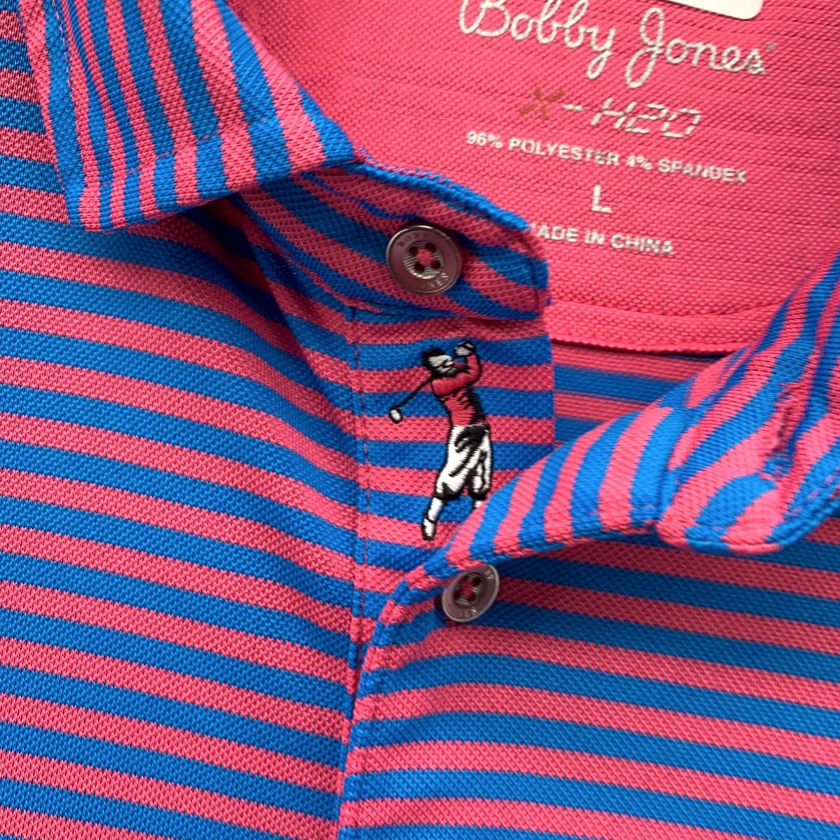 Vintage Bobby Jones Polo Shirt Men L Purple Pink Striped Briar Ridge Size US L / EU 52-54 / 3 - 7 Thumbnail