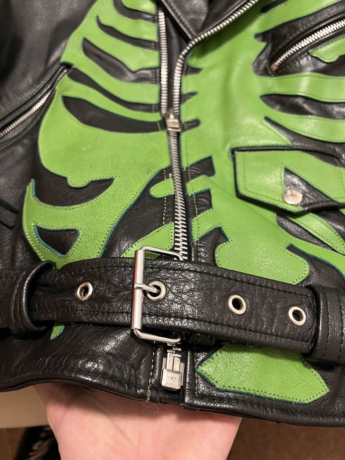 DC Comics × Vintage Biker Leather Skeleton Jacket Size US L / EU 52-54 / 3 - 6 Thumbnail