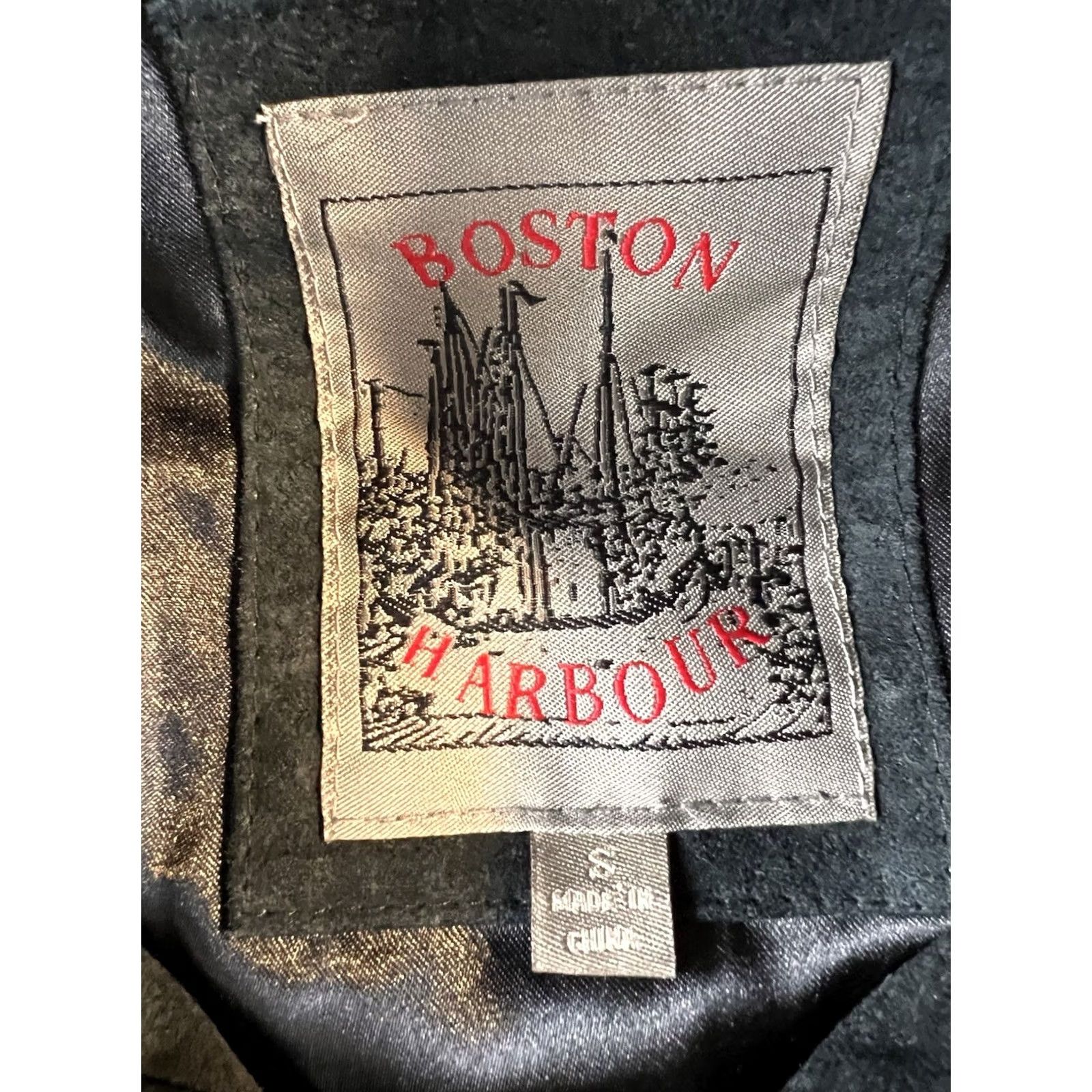 Vintage Boston Harbour Leather Jacket Men's Small Black Full Zip Outdoor Wear Suede Mid-Length Jacket Regular Fit Casual Wear Size US S / EU 44-46 / 1 - 5 Thumbnail