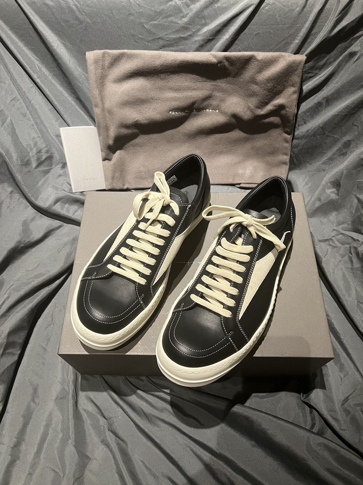 Rick Owens Rick owens leather vans strobe vintage sneakers | Grailed