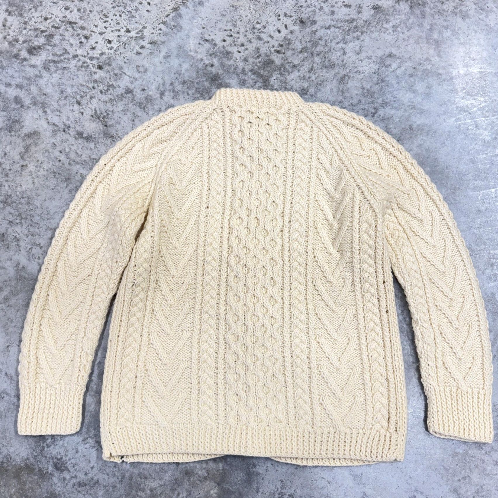 Vintage Connemara Handknits Sweater Cardigan Womens M White Aran Wool Irish Knit Size M / US 6-8 / IT 42-44 - 5 Thumbnail