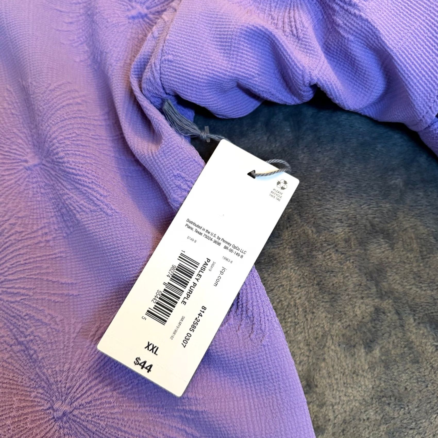 Liz Claiborne VINTAGE Liz Claiborne Purple Textured Flare Sleeve Top Womens XXL 2XL NWT Size XXL / US 16-18 / IT 52-54 - 3 Thumbnail