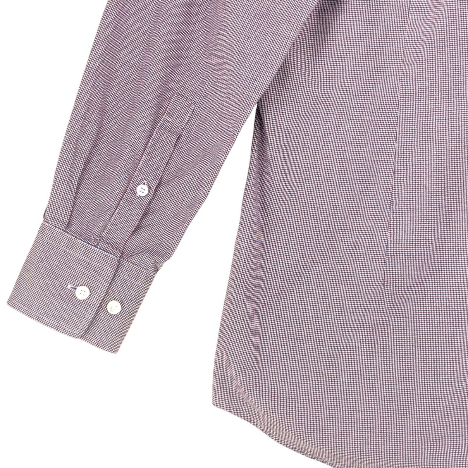 Hugo Boss Hugo Boss Dress Shirt 5.5 39 Slim Fit Purple Micro Check Size US M / EU 48-50 / 2 - 11 Thumbnail