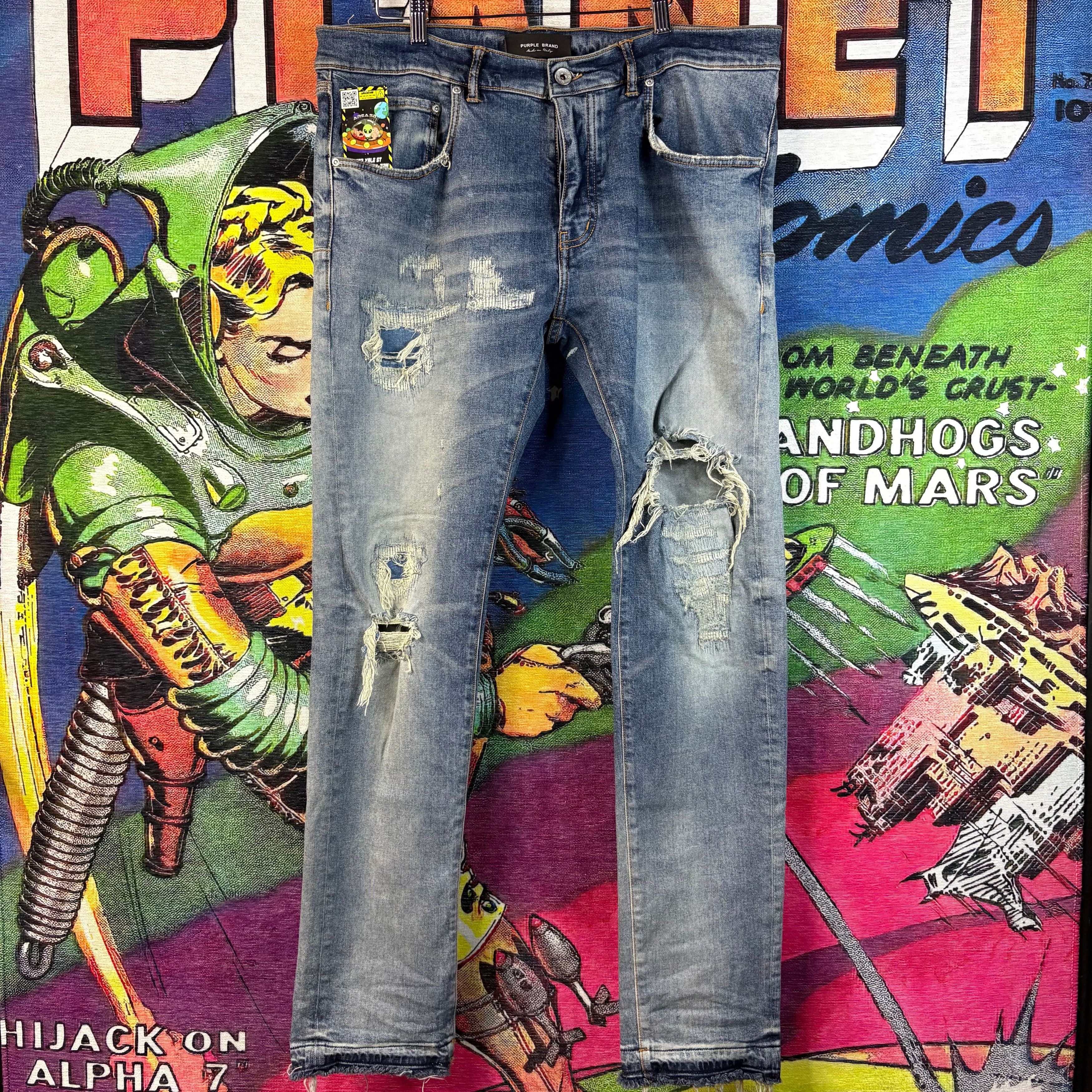 Purple Brand Limited Edition Made in Italy Purple Distressed Jeans Size US 38 / EU 54 - 1 Thumbnail