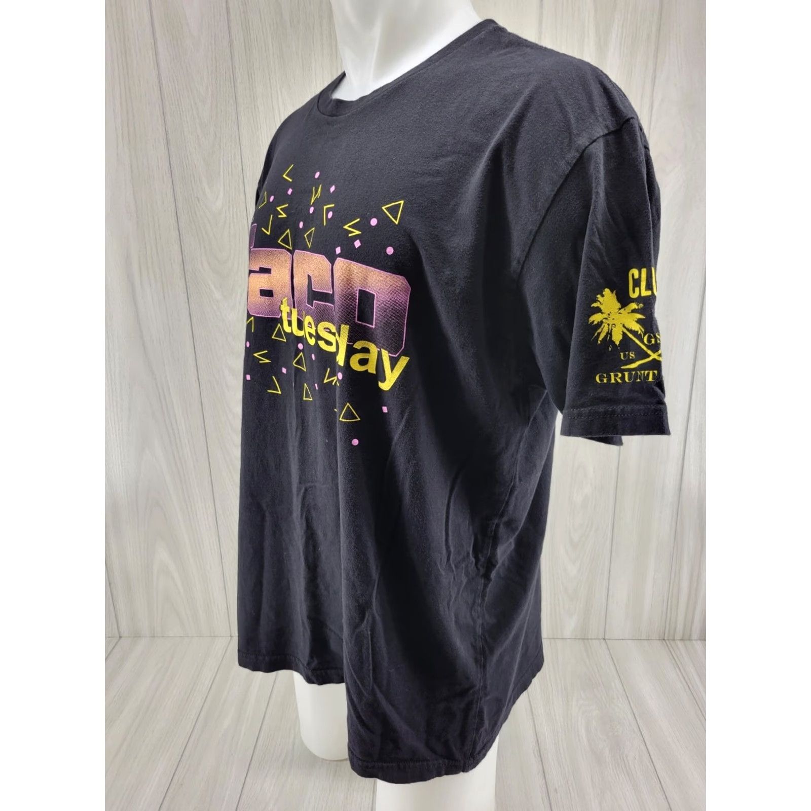 Vintage Grunt Style T-Shirt Mens 2XL Black CottonCrew Neck Short Sleeve This Will Defend 1776 Taco Tuesday Grunt Style Club Flag Theme- 2XL Mens Size US XXL / EU 58 / 5 - 2 Thumbnail