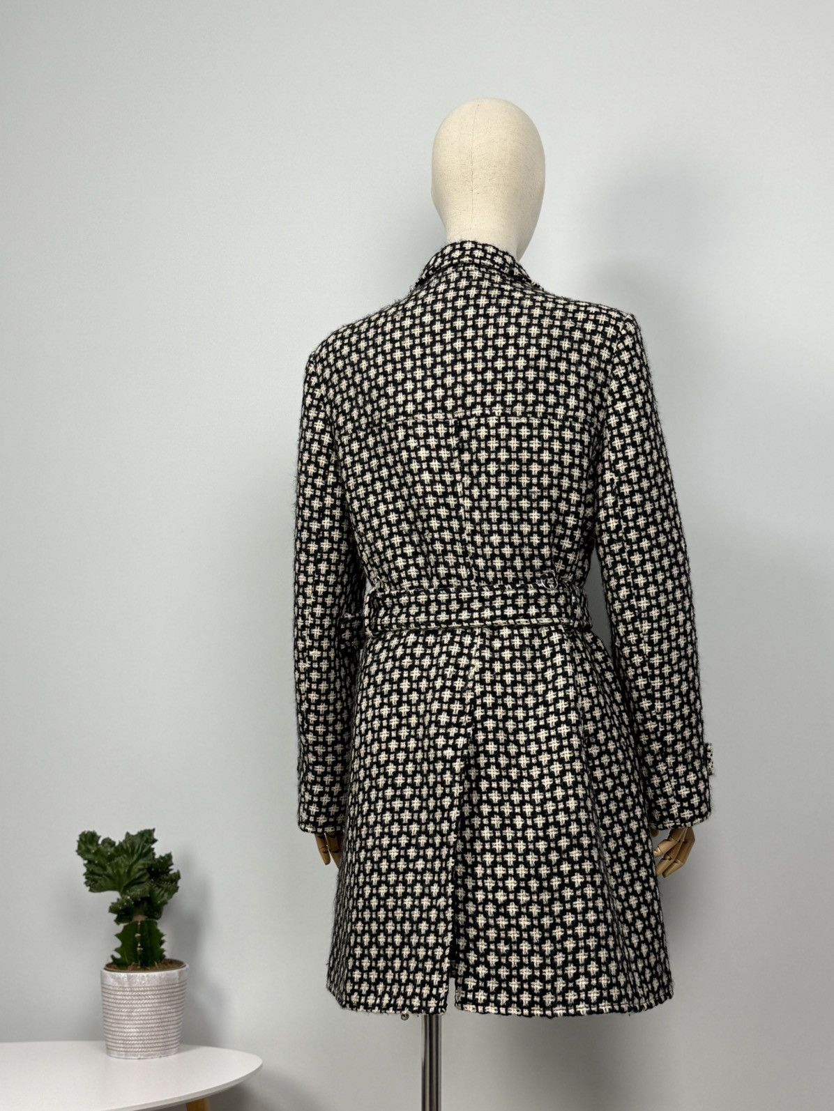 Miu Miu Wool Trench Coat Belt Knitted Womens Medium