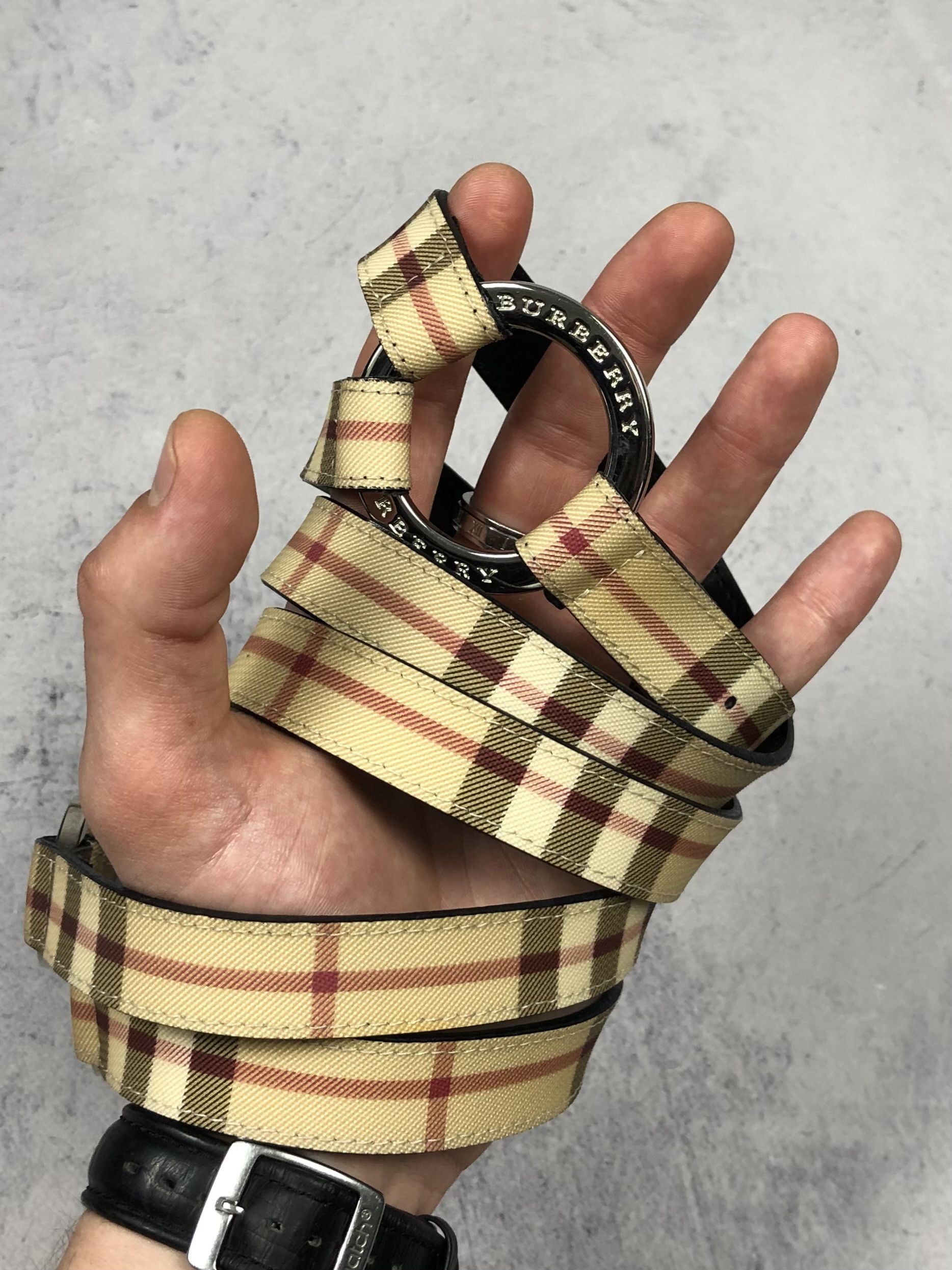 Burberry Vintage Burberry Nova Check Leather Belt Size ONE SIZE - 1 Thumbnail