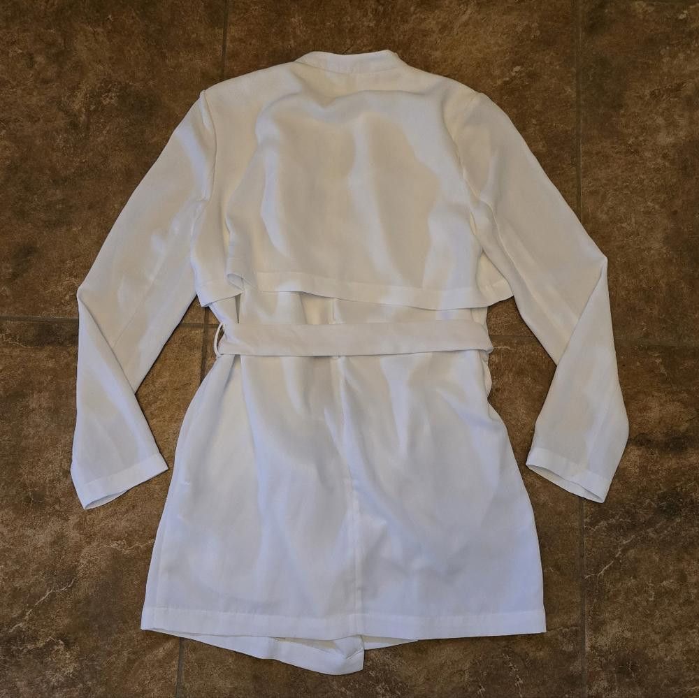 Forever 21 White Classic F21 Dressy Duster Cardigan Size S / US 4 / IT 40 - 2 Thumbnail