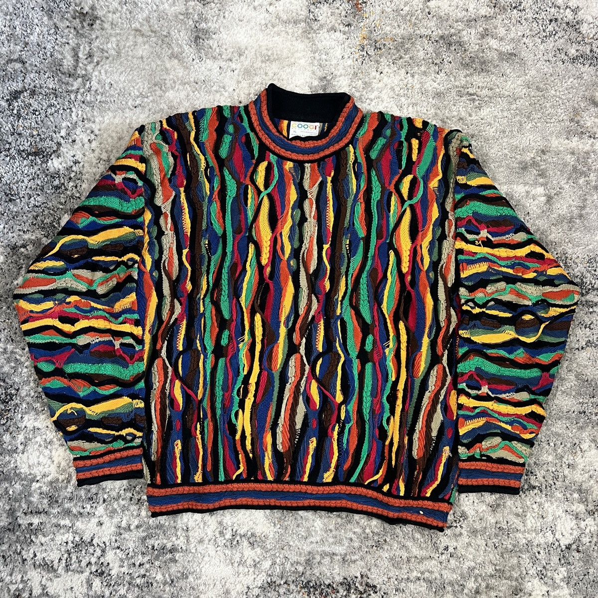 image of 90's Coogi Coral Reef Cable Knit Multi Color, Men's (Size XL)