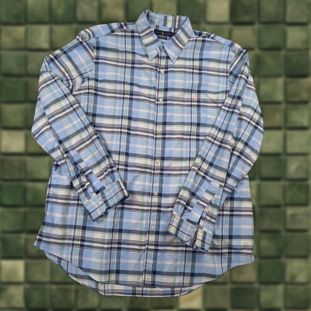 Polo Ralph Lauren Polo Ralph Lauren Performance Button-Up Shirt Mens 2XL XXL Blue Plaid Stretch Shirt Size US XXL / EU 58 / 5 - 1 Thumbnail