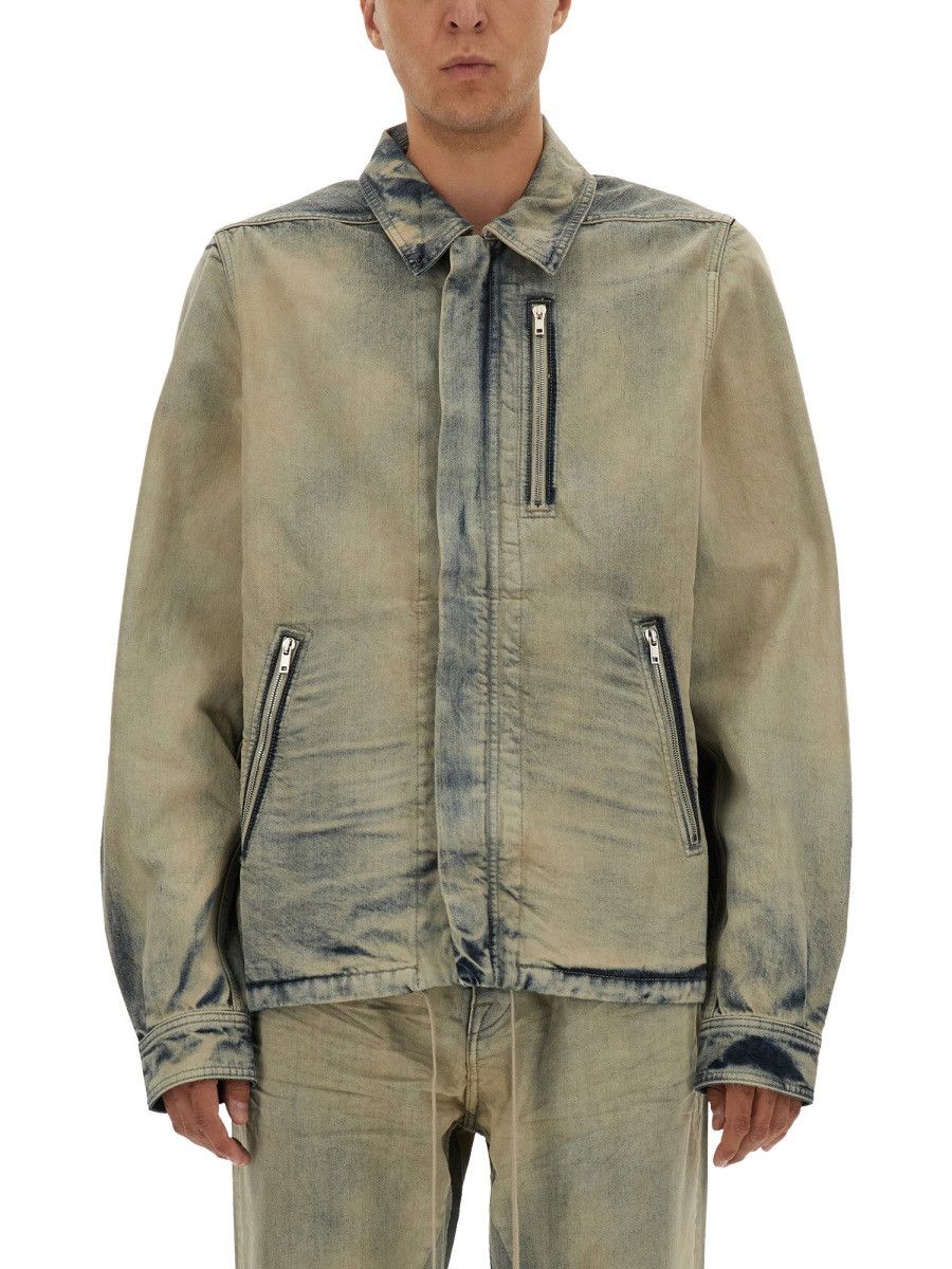 Rick Owens Drkshdw RICK OWENS DRKSHDW JACKET WITH CONCEALED ZIPPER - DENIM Size US L / EU 52-54 / 3 - 1 Thumbnail