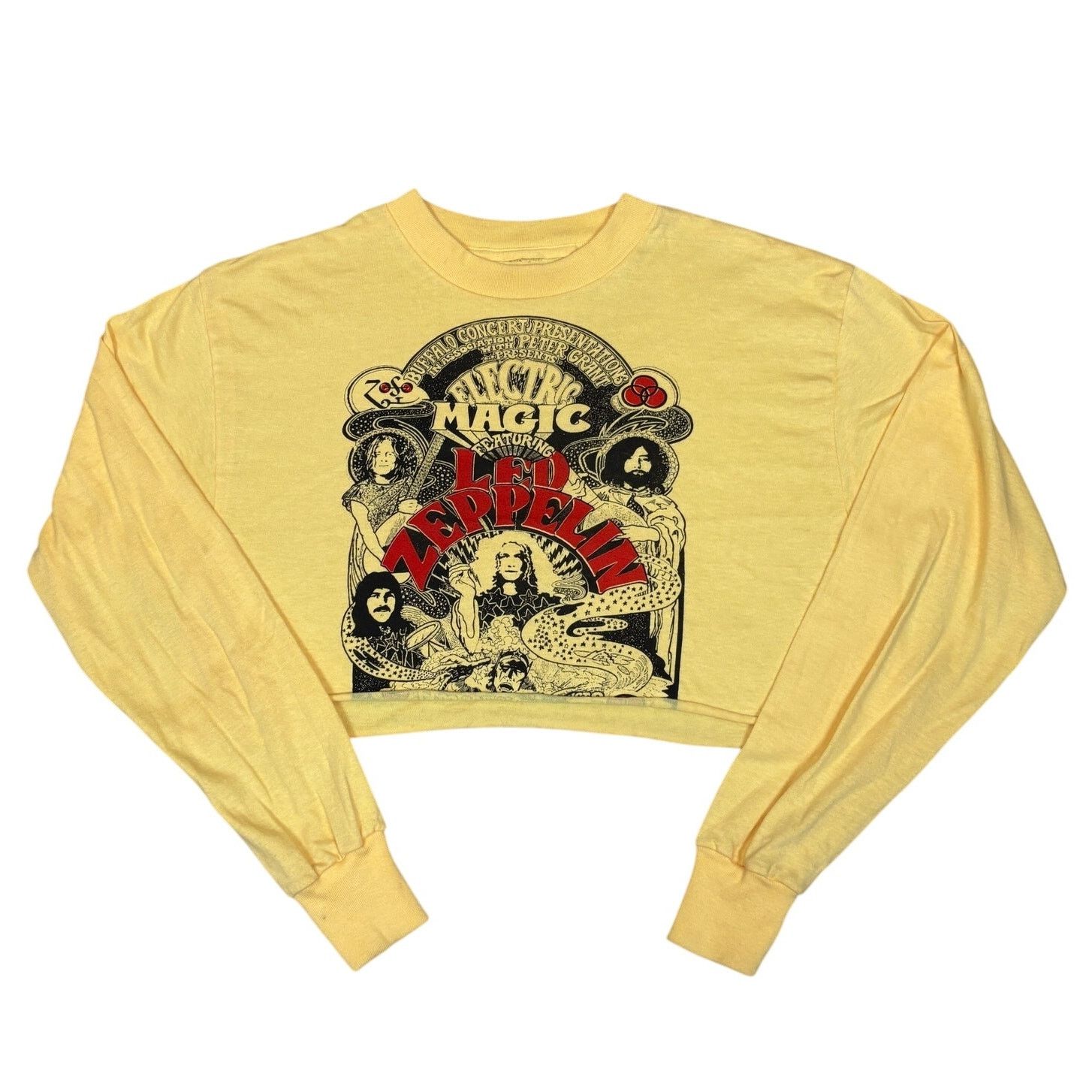 Led Zeppelin × Vintage Vintage 70s 80s Electric Magic Led Zeppelin Crop Shirt Large Size L / US 10 / IT 46 - 1 Thumbnail