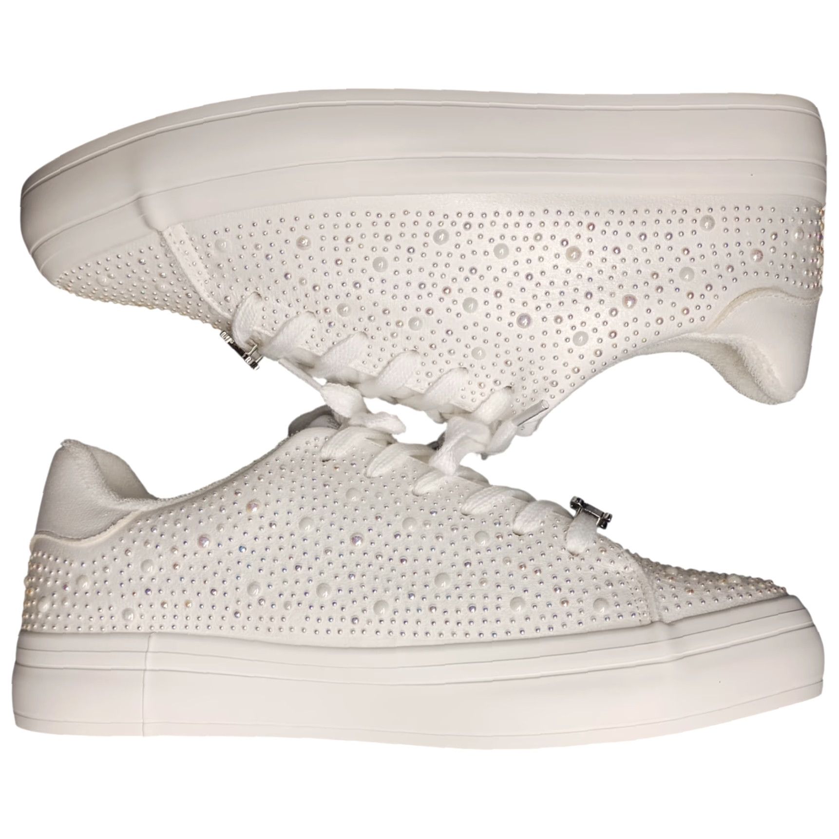 Juicy Couture Juicy Couture Alanis Platform Sneakers Womens US 8.5 White Rhinestone Lace Up NWOB Size 8.5 Womens Footwear White Platform Sneakers Size US 9 / IT 39 - 2 Thumbnail