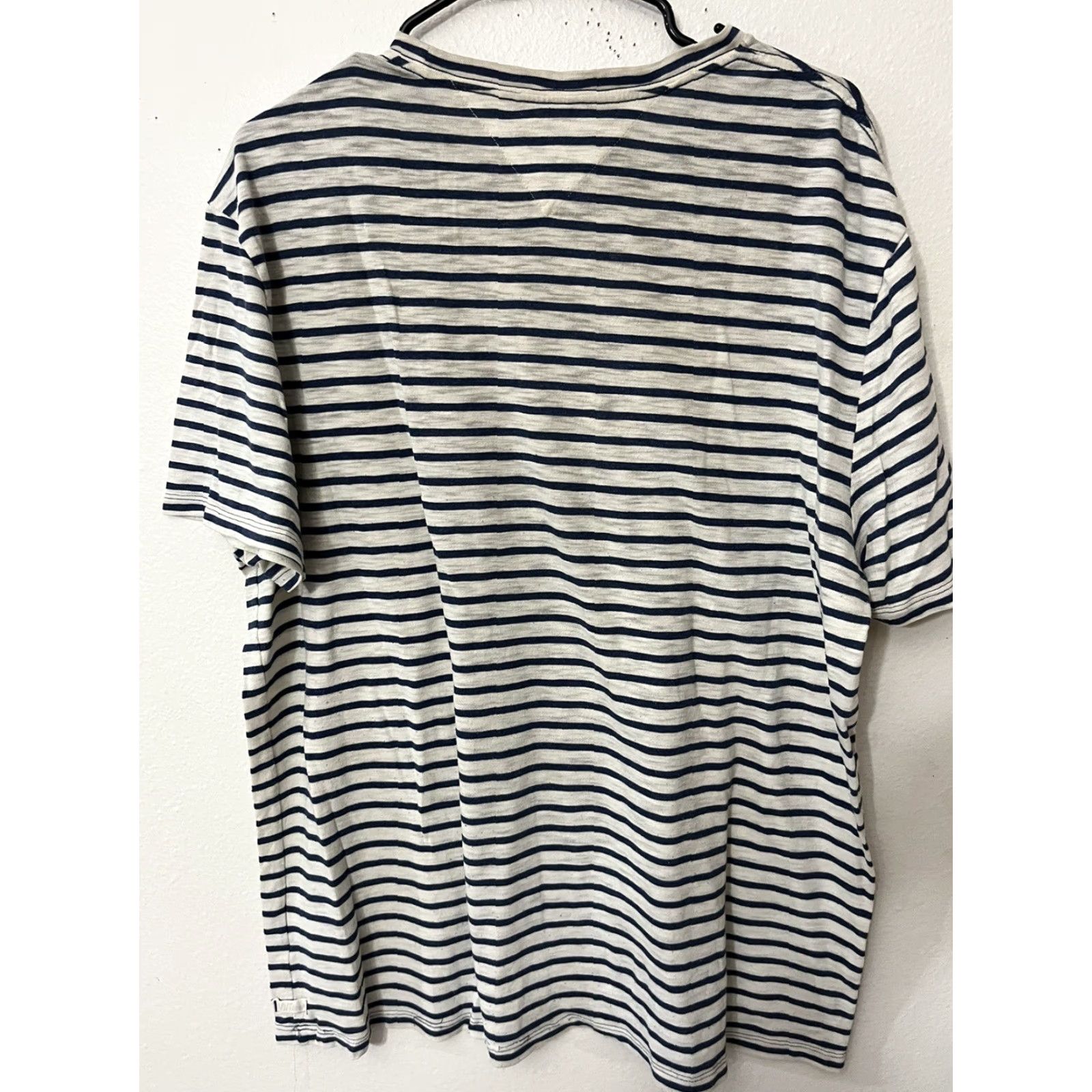 Tommy Hilfiger Tommy Hilfiger Shirt Men XL Blue Beige Striped Cotton Short Sleeve Crew Neck Logo Nautical 90s Sportswear Mens Size US 36 / EU 52 - 4 Thumbnail