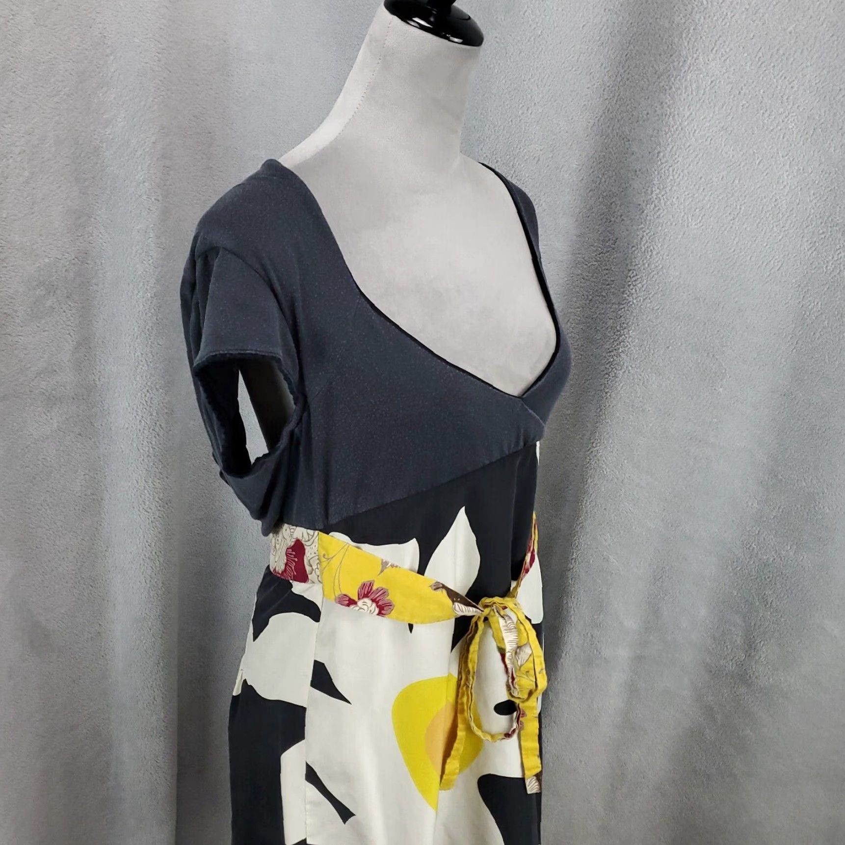 Free People Free People Dress Womens 10 Blue Floral Ruffle Sweetheart Mini Casual Bohemian Size L / US 10 / IT 46 - 8 Thumbnail