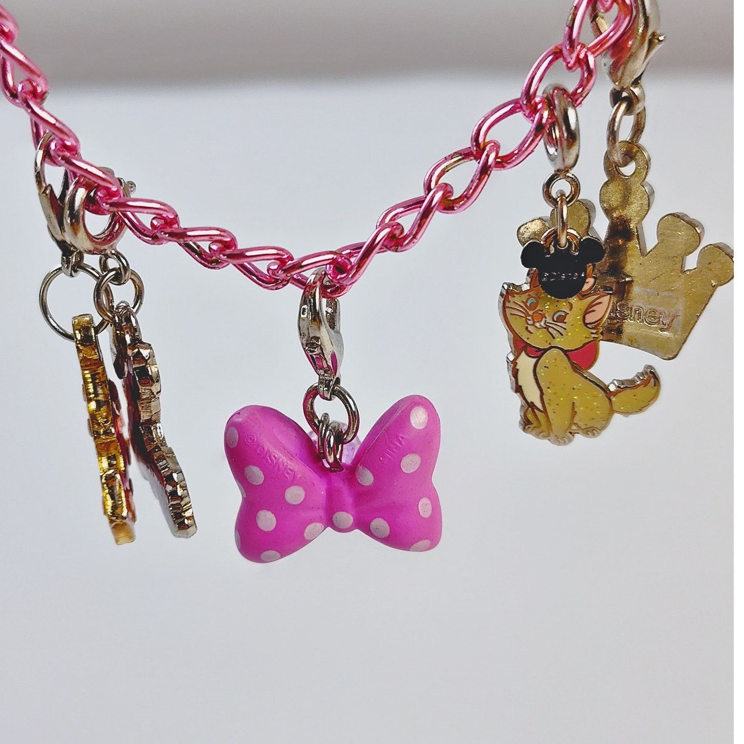 Disney Disney Minnie Mouse 5 Charm Pink Chain Bracelet Cute & Fun Size ONE SIZE - 10 Thumbnail