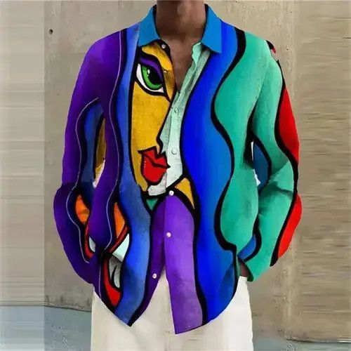 Designer × Japanese Brand Printed button-down leisure shirt, summer t-shirt, beachwear Size US M / EU 48-50 / 2 - 1 Thumbnail