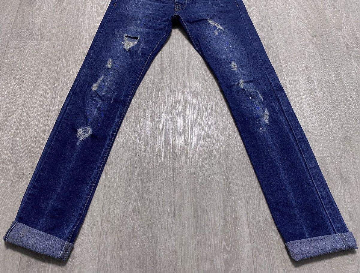 Dsquared2 Women’s Dsquared Washed Torn Distressed Paint Splatter Denim Size 28" / US 6 / IT 42 - 8 Thumbnail