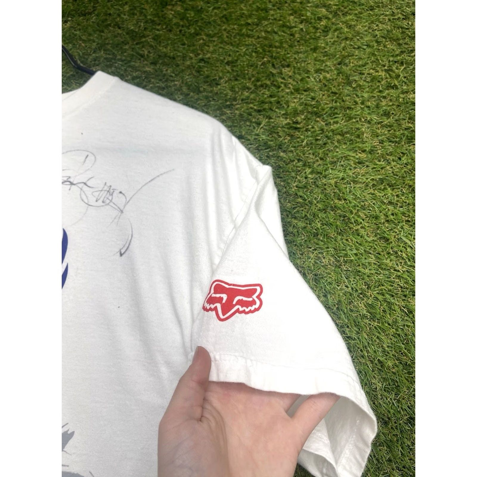 Vintage VINTAGE Fox Racing Motocross Shirt Mens L White Fox Racing 1990s 80s Graphic Print USA Moto X Team USA Y2K Mens Size US L / EU 52-54 / 3 - 5 Thumbnail