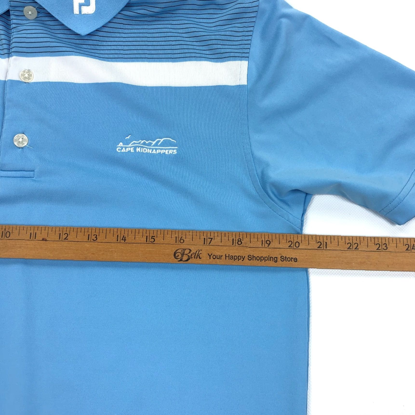Footjoy FootJoy Polo Shirt Men M Blue Short Sleeve Collared Button Up Front Golf Performance Moisture Wicking Stretch UV UPF Sports Casual 2010s? Size US M / EU 48-50 / 2 - 7 Thumbnail