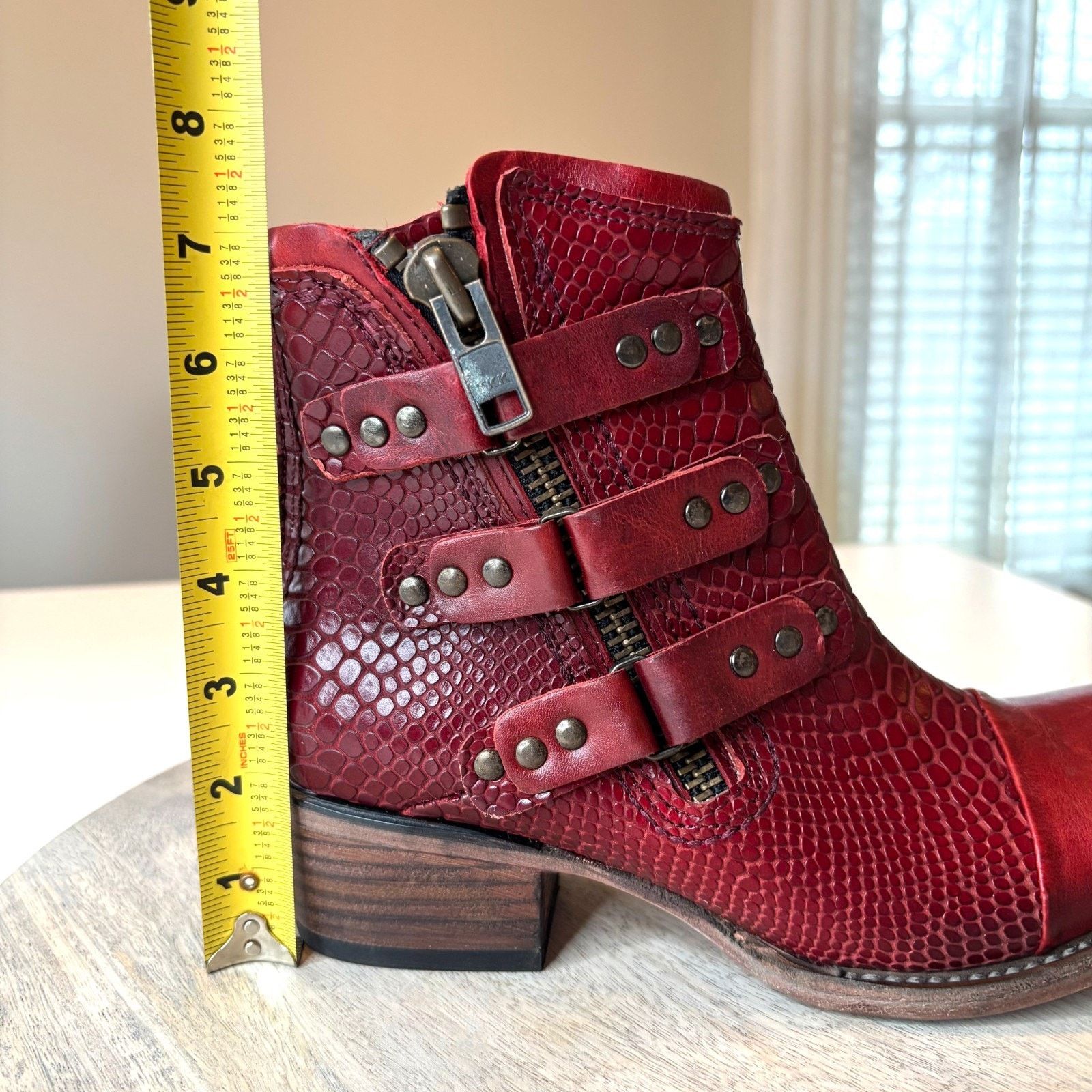 FREEBIRD Freebird Grecko Boots Sz 8 Red Croc Snake Leather Boots Size US 8 / IT 38 - 11 Thumbnail