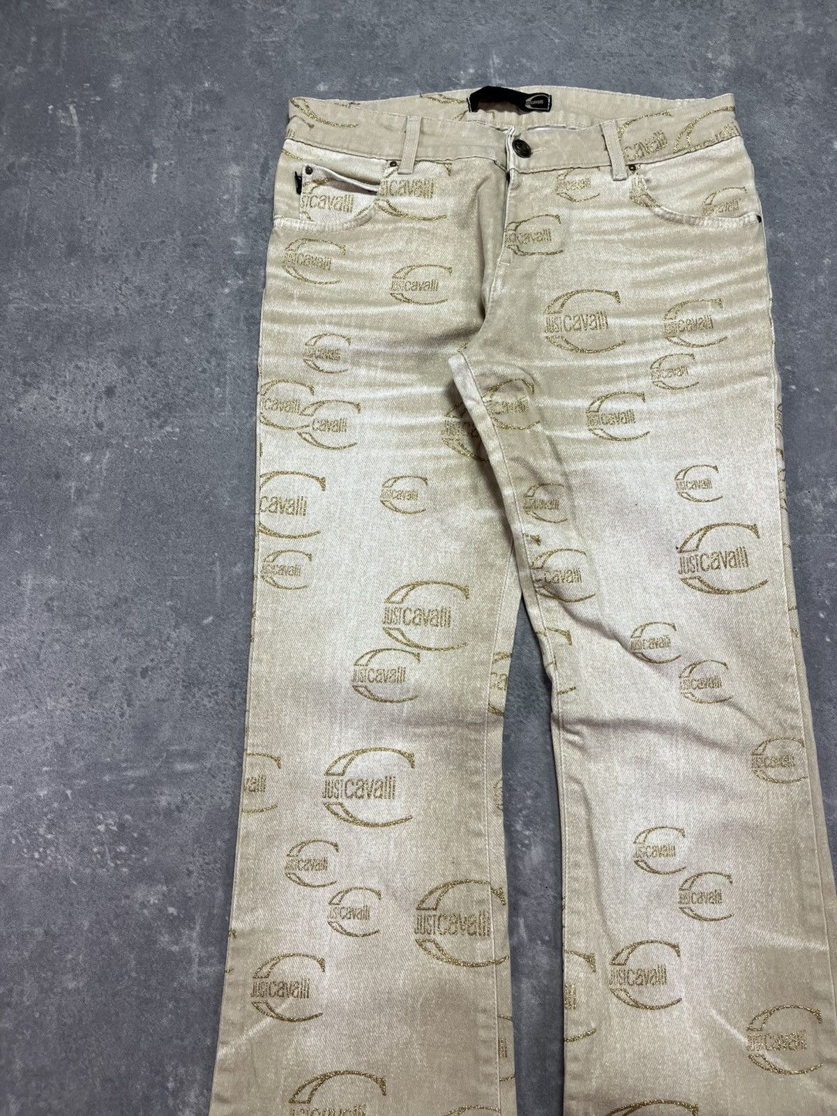 Just Cavalli 00s Just Cavalli Monogram Print Flared Jeans 28 Size US 28 / EU 44 - 3 Thumbnail